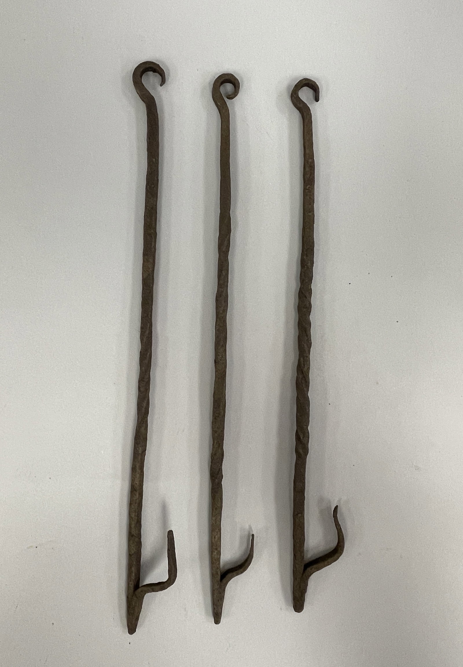GROUP OF 3 17TH-18TH C LONG LIGHTING HANGERS 12"-13" (1 of 2)