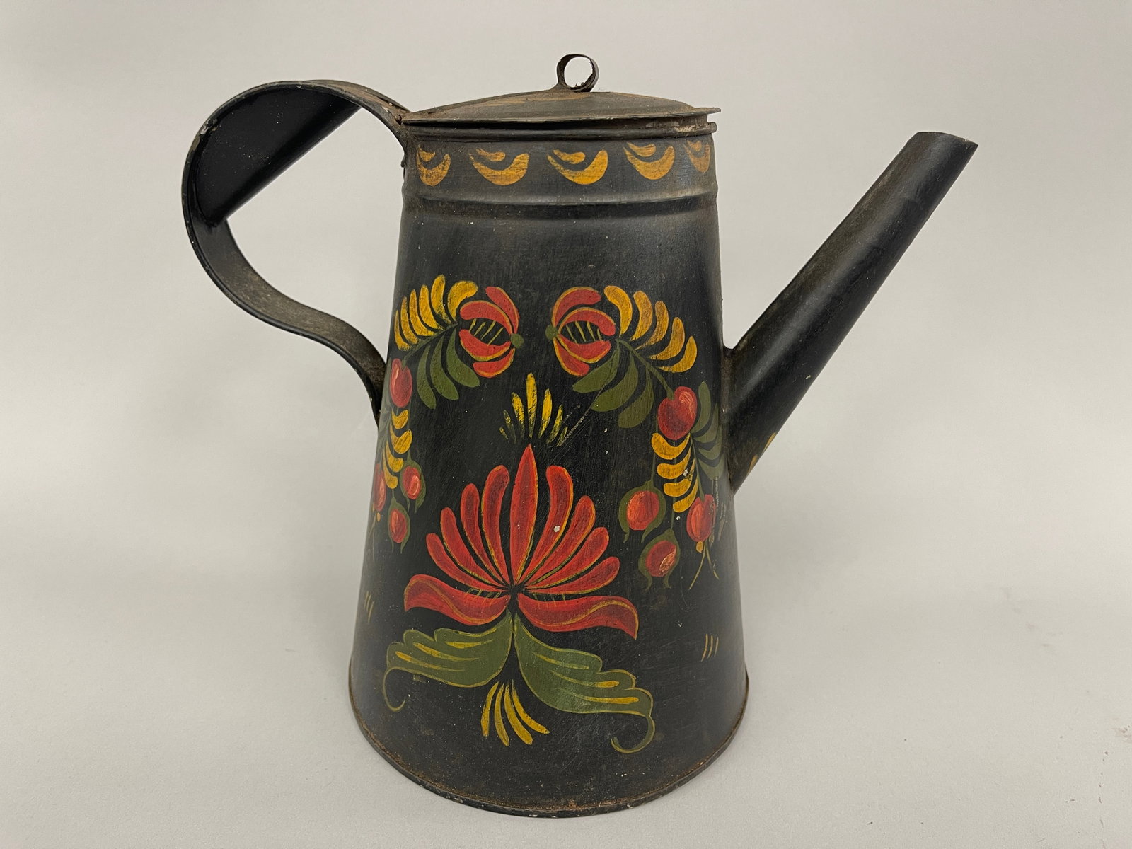 NICE DECORATED TIN COFFEE POT FROM PENNSYLVANIA (1 of 6)