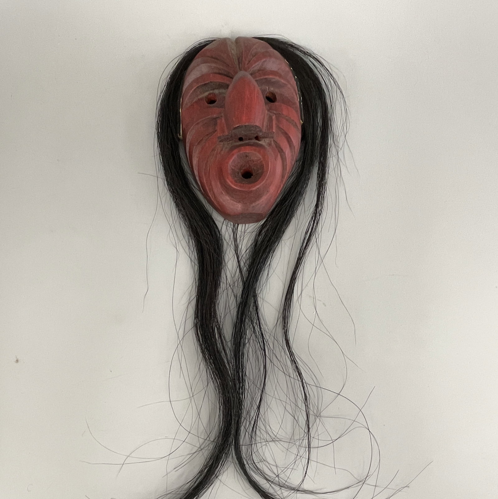 IROQUOIS FALSE FACE SOCIETY GUARDIAN MASK OF BLOWER (1 of 3)