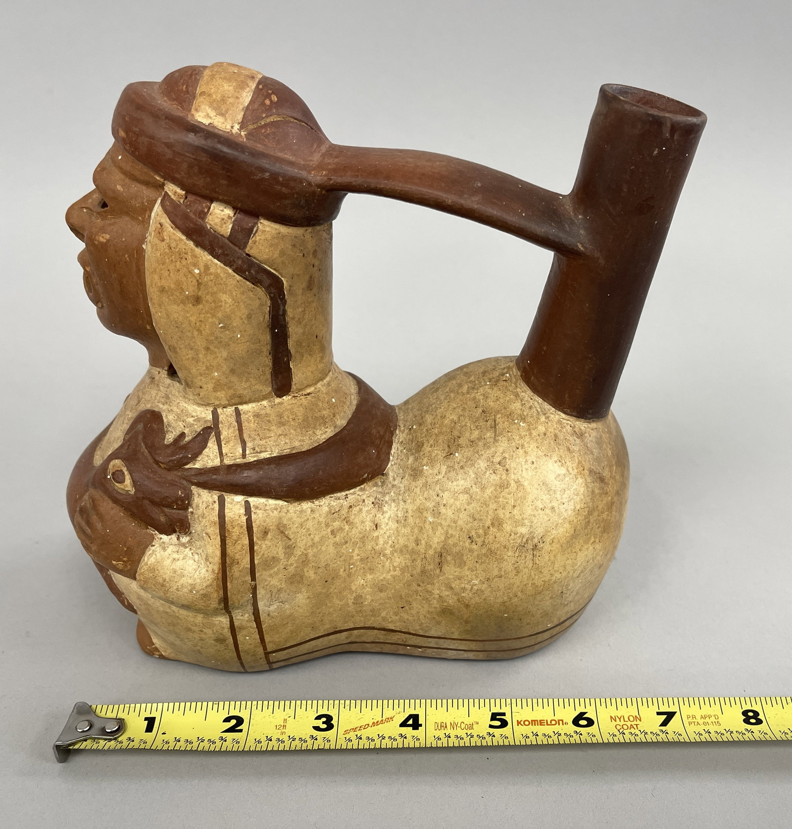 MOCHE PERU STIRRUP VESSEL - 3