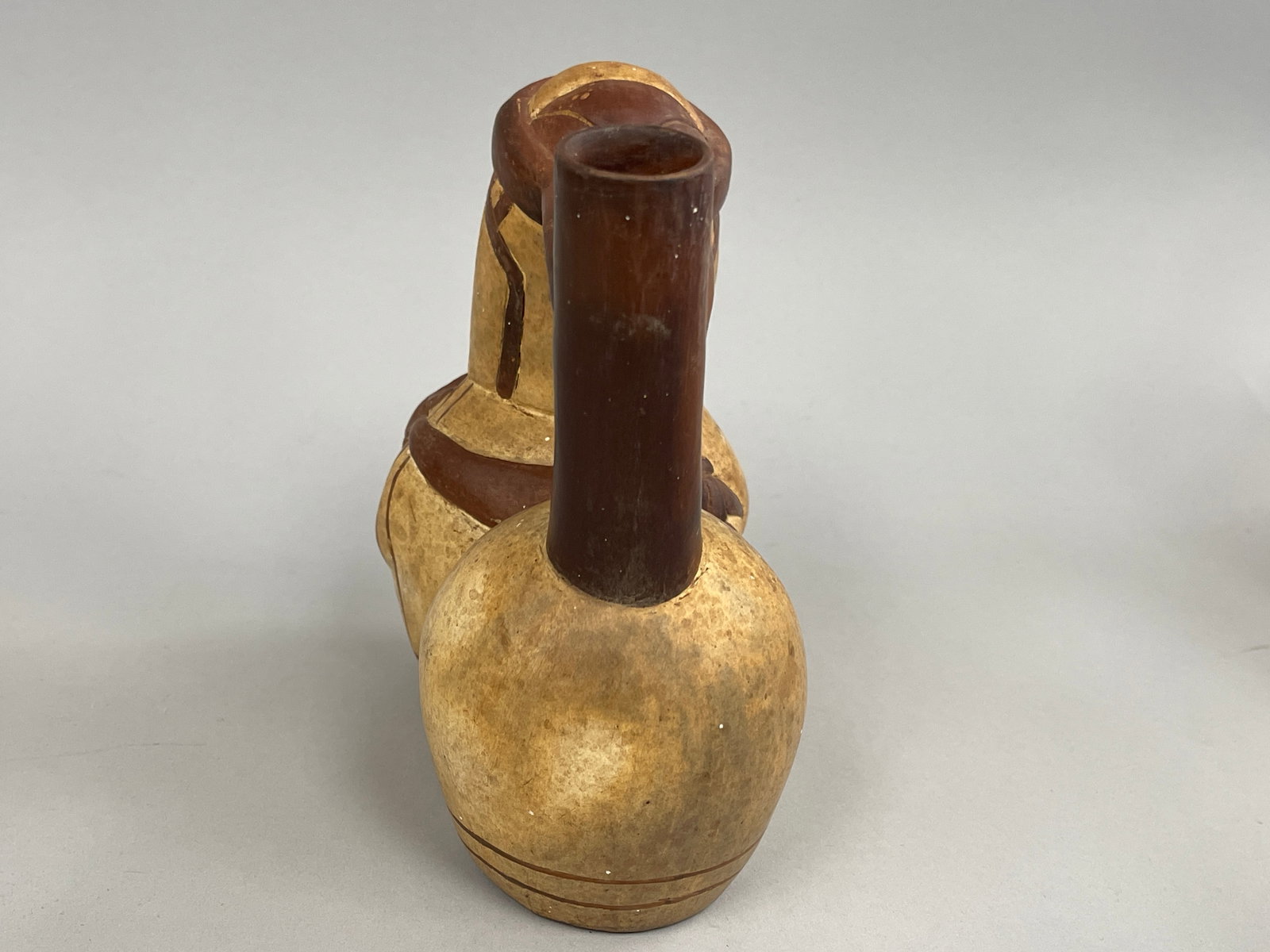 MOCHE PERU STIRRUP VESSEL - 5