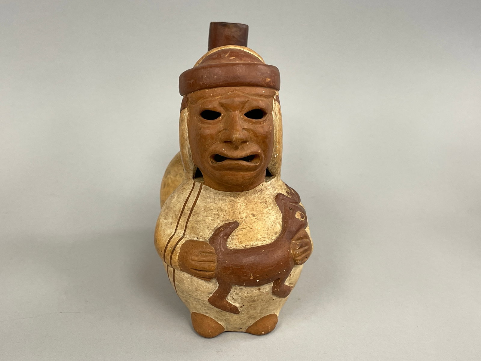 MOCHE PERU STIRRUP VESSEL - 7