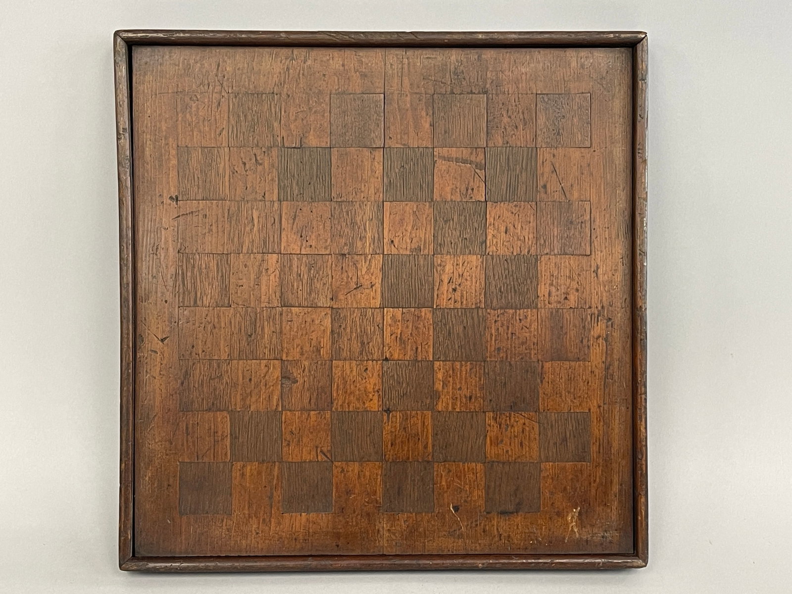 19TH C INLAID CHECKERS / CHESS BOARD 15" X 15" (1 of 4)