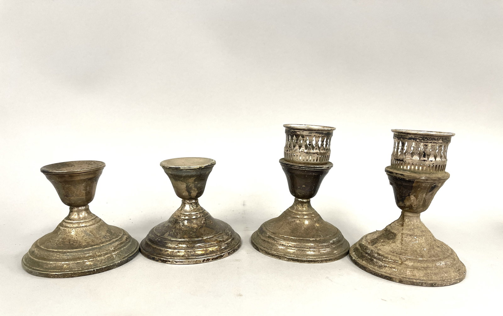 TWO PAIRS OF SILVER CANDLESTICKS (1 of 4)