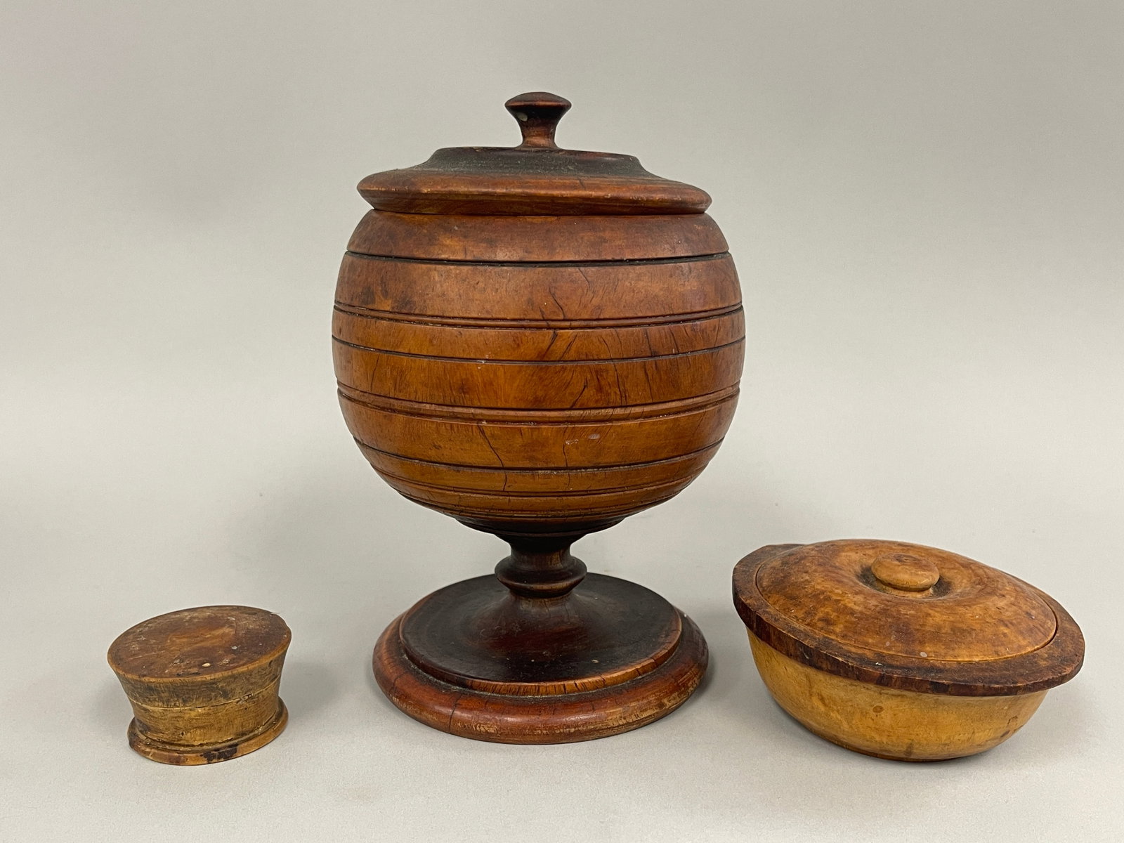 TREENWARE COVERED JAR , TWO OTHERS (1 of 9)