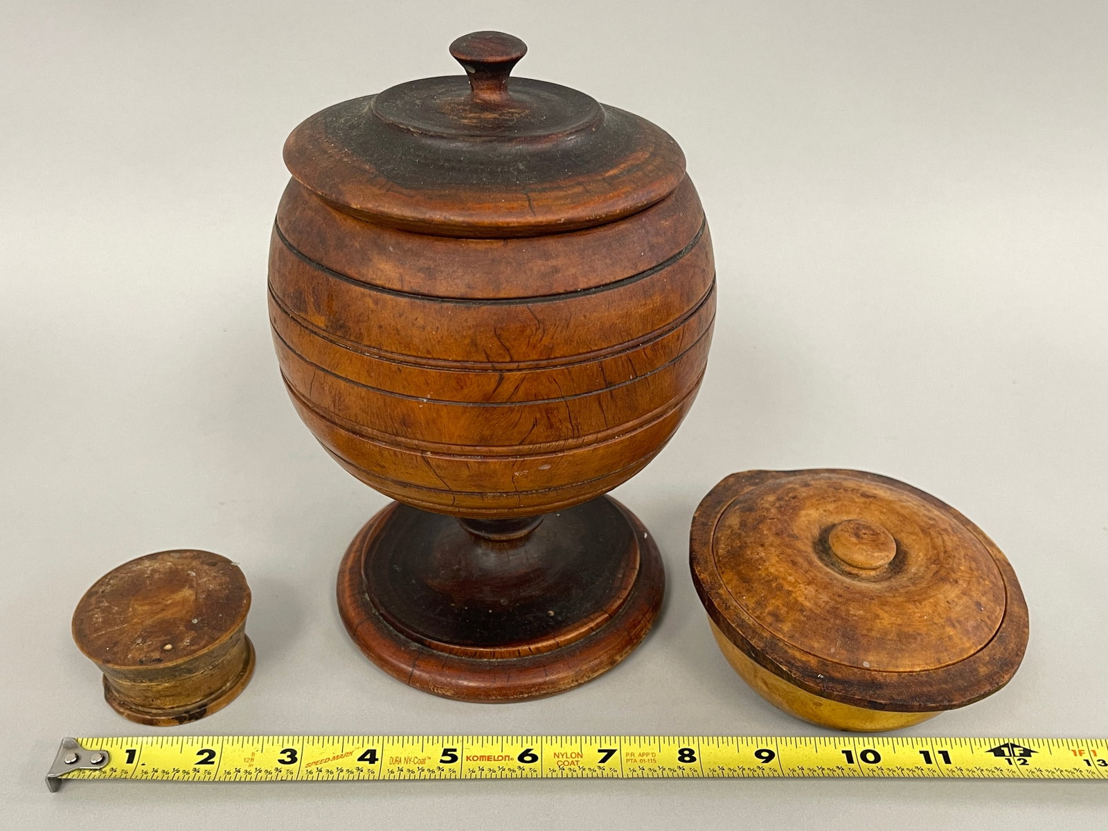 TREENWARE COVERED JAR , TWO OTHERS - 5