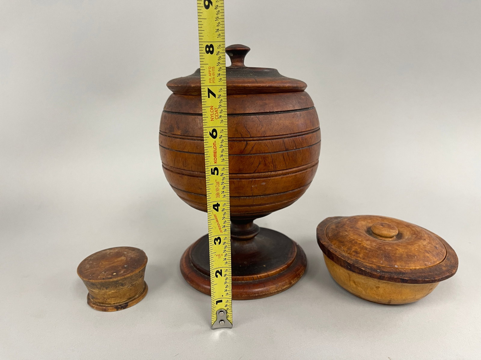 TREENWARE COVERED JAR , TWO OTHERS - 6
