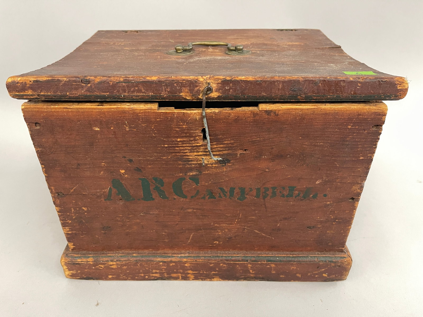 SMALL WOODEN PAINTED BOX WITH TOOLS (1 of 5)