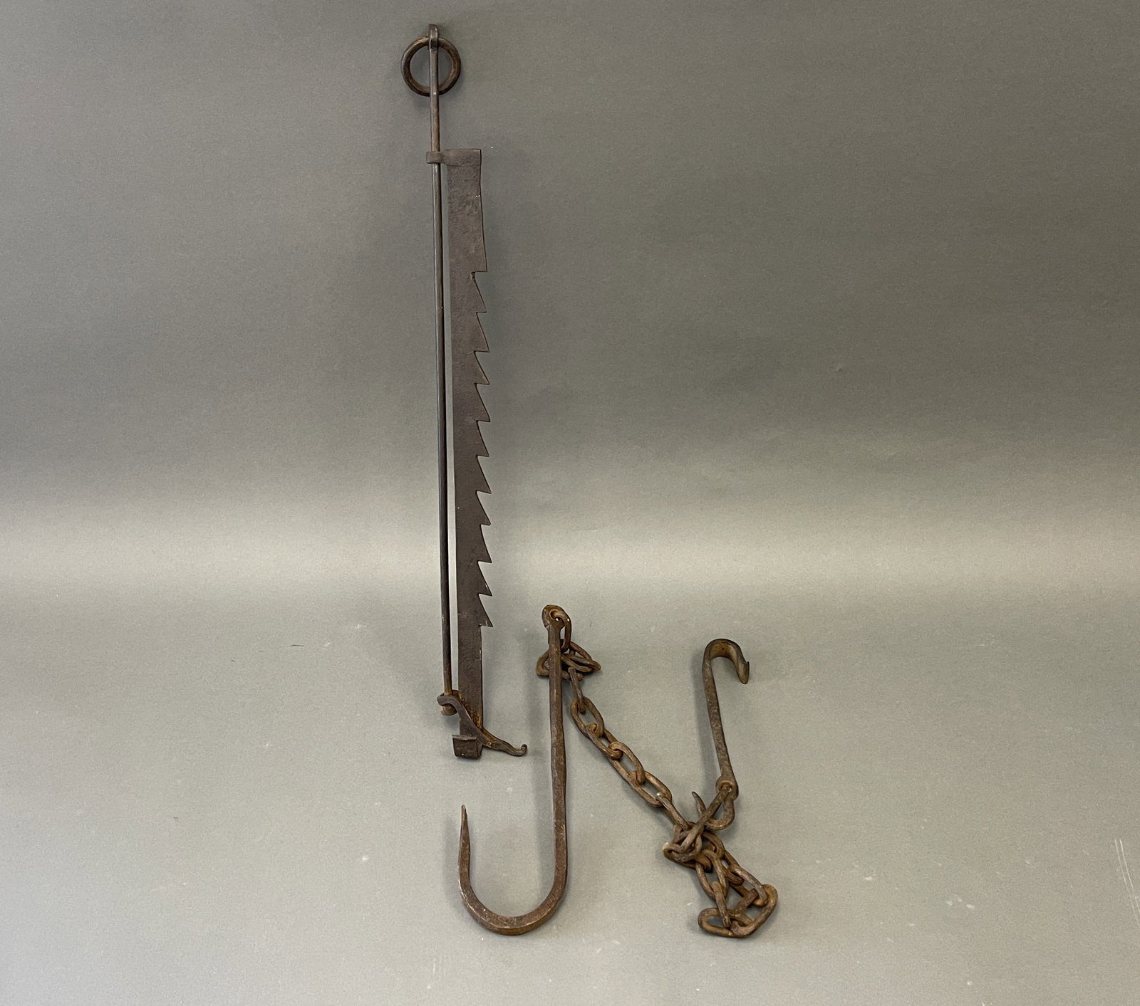TWO IRON TRAMELS , CHAIN TRAMMEL (1 of 5)