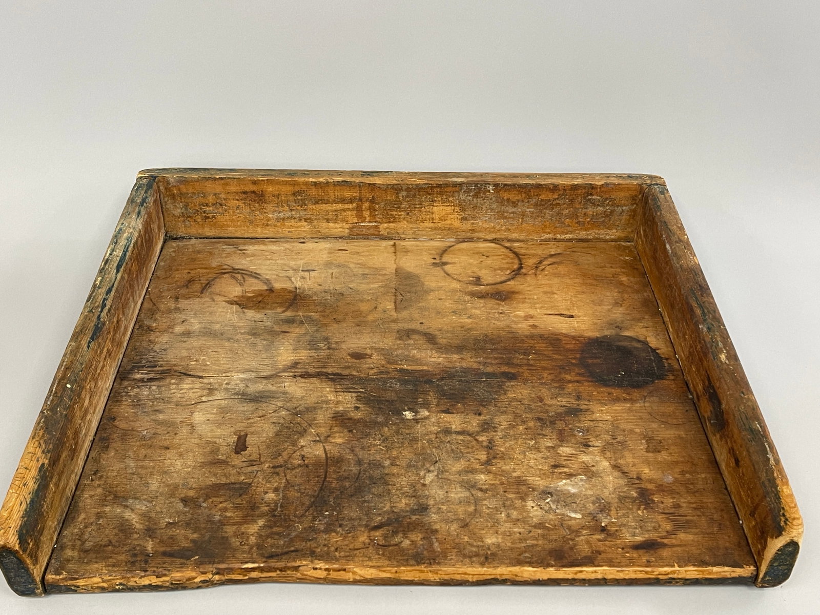 BLUE PAINTED DOUGH BOARD - 2