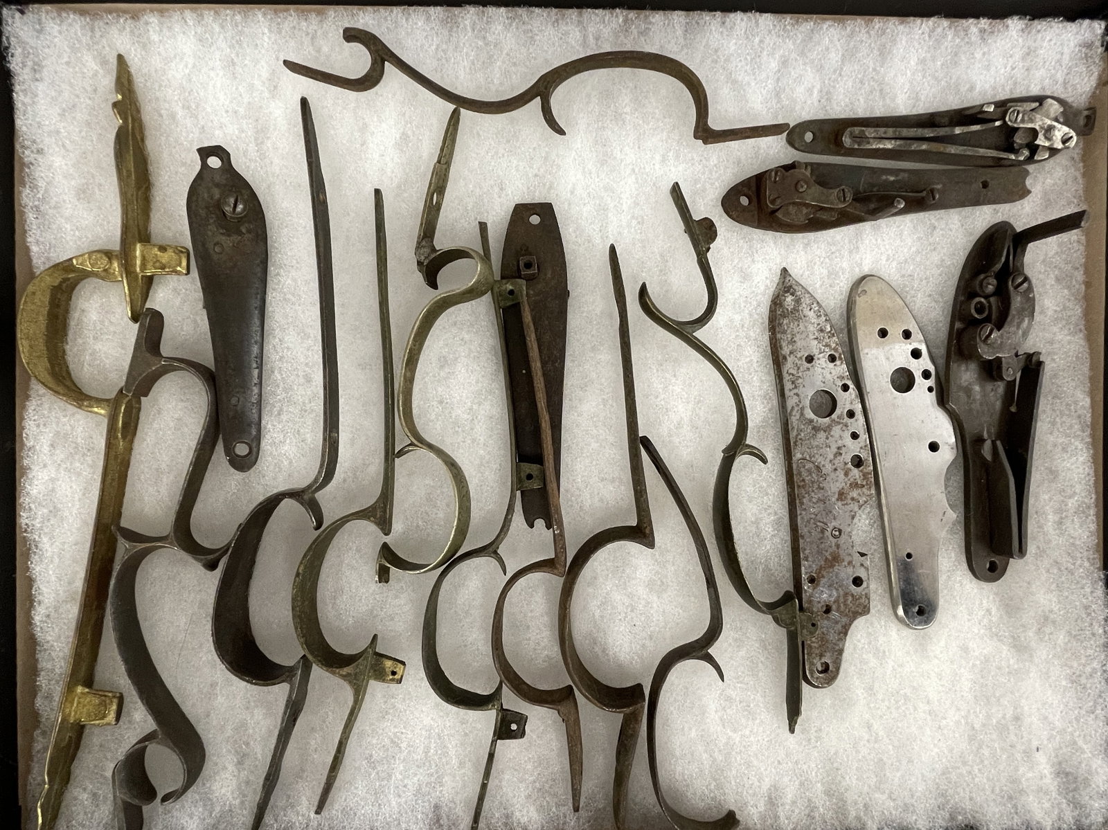 FLAT OF EARLY GUN PARTS (1 of 2)