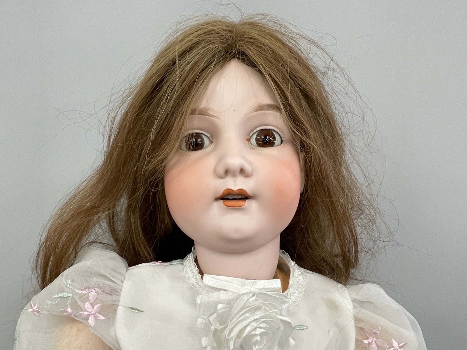 LARGE BISQUE HEAD DOLL SIGNED AM - 2