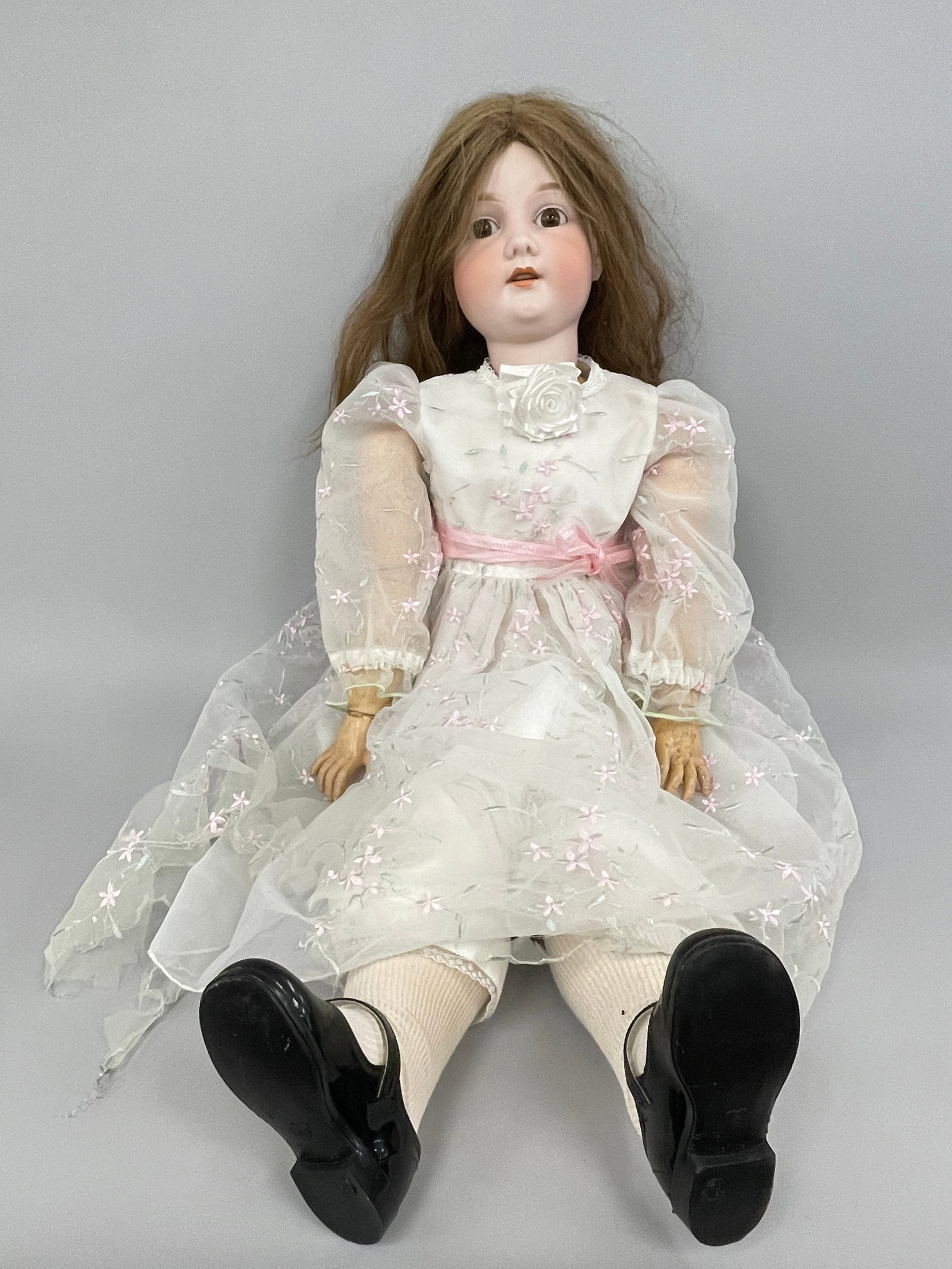 LARGE BISQUE HEAD DOLL SIGNED AM - 5