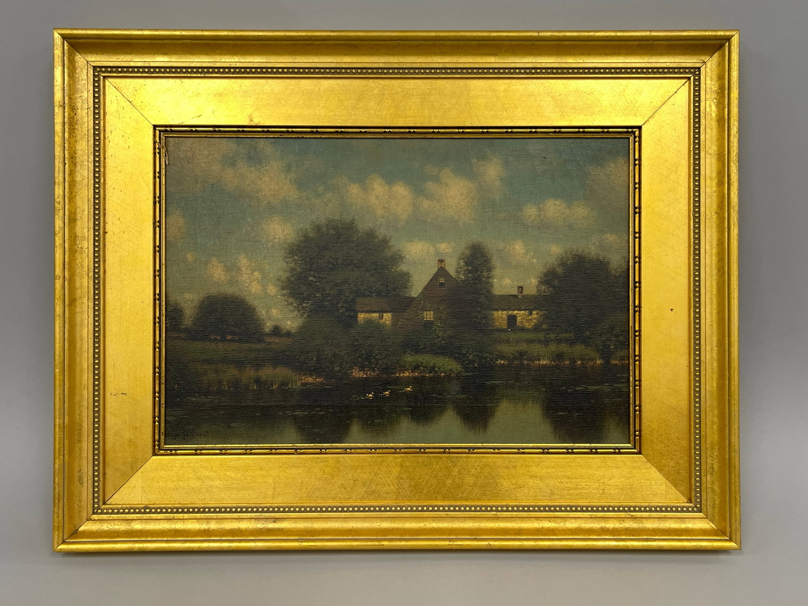 OIL ON CANVAS LANDSCAPE SIGNED JG DREW (1 of 4)