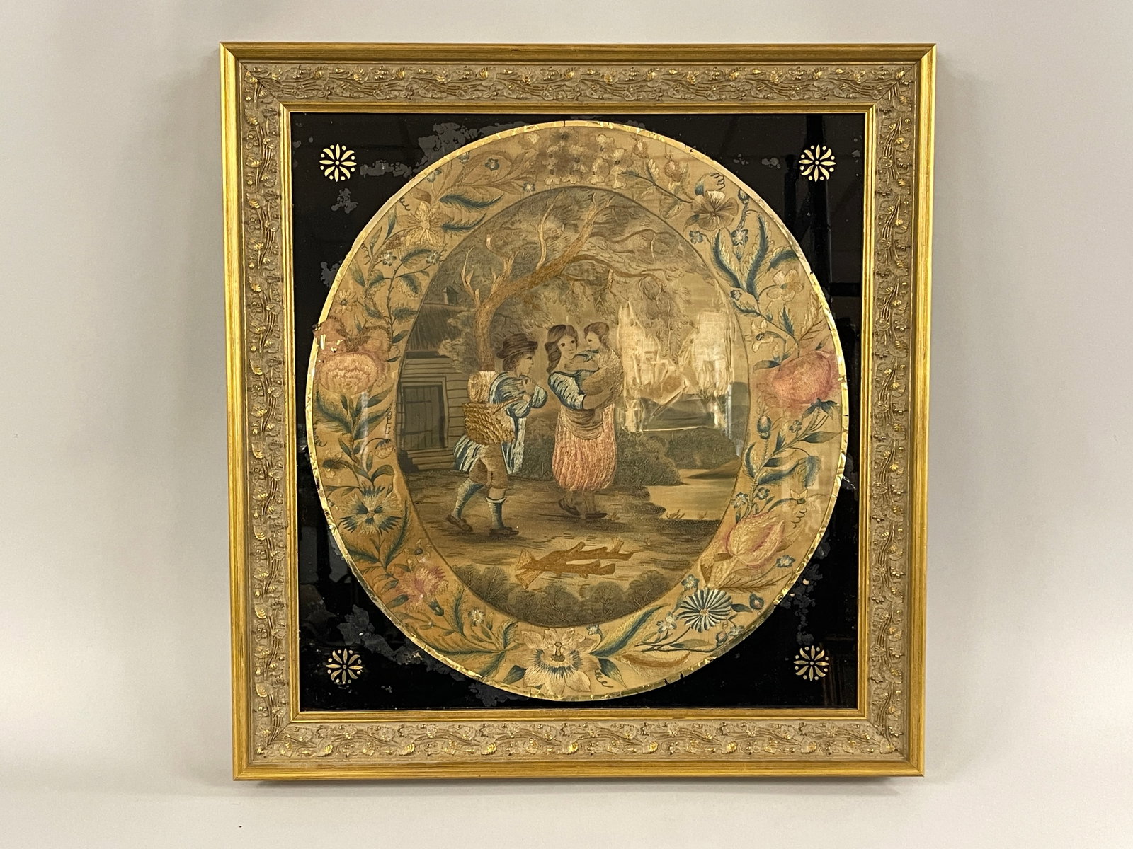 SILK FRAMED NEEDLEWORK (1 of 4)