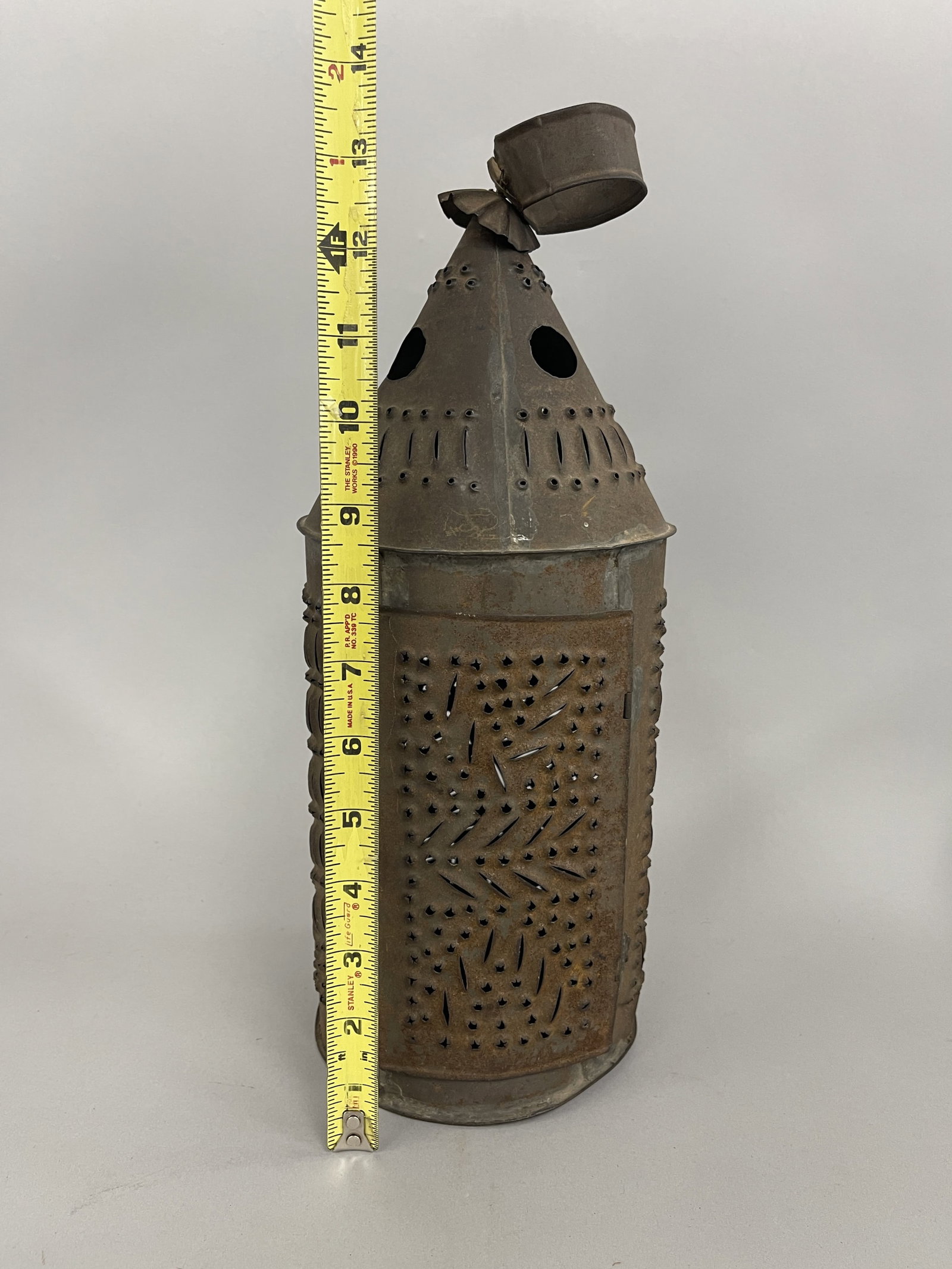PIERCED TIN LANTERN CLEATED BOTTOM - 6