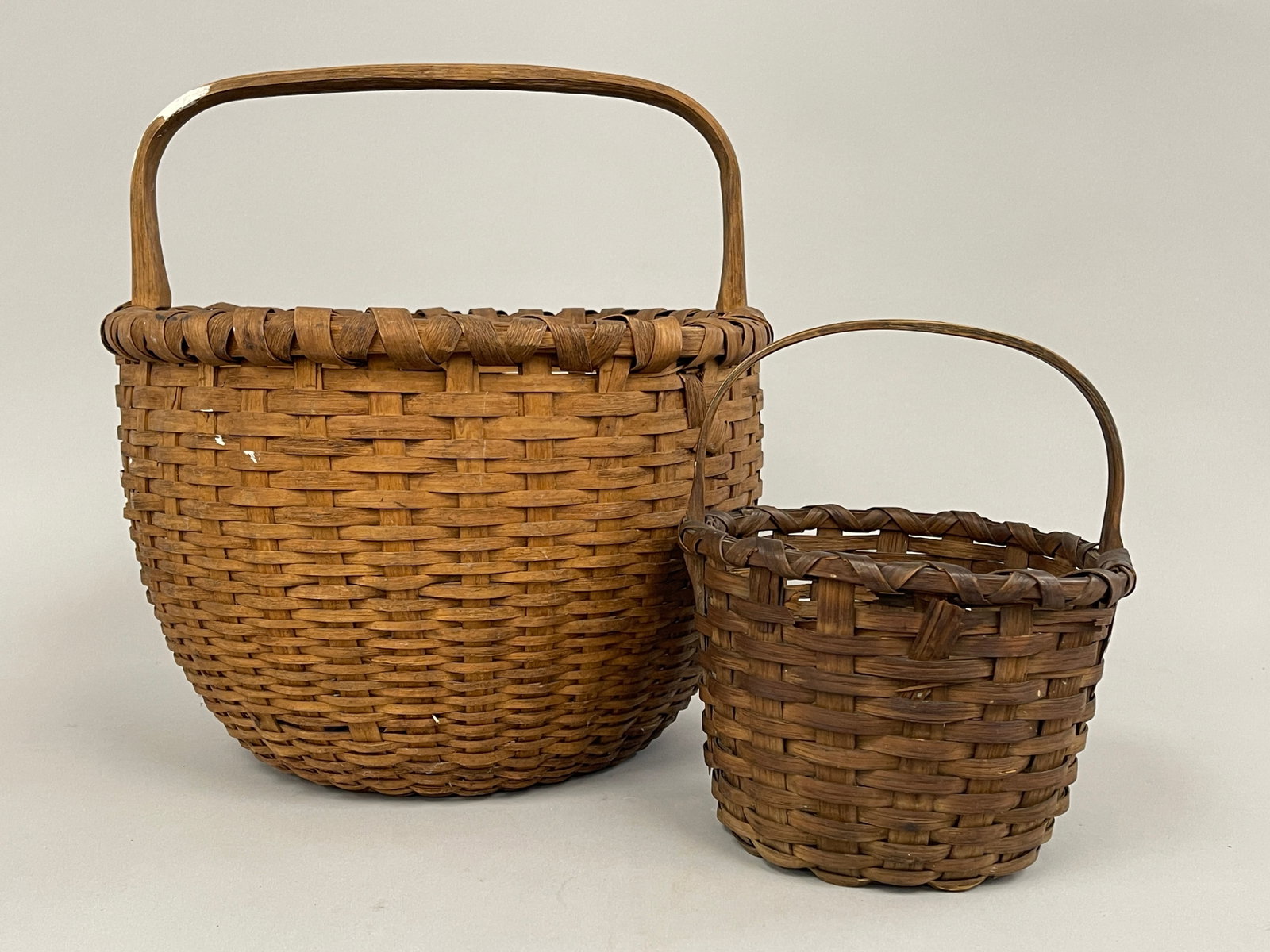 ANTIQUE SPLINT WOVEN BASKET (1 of 5)