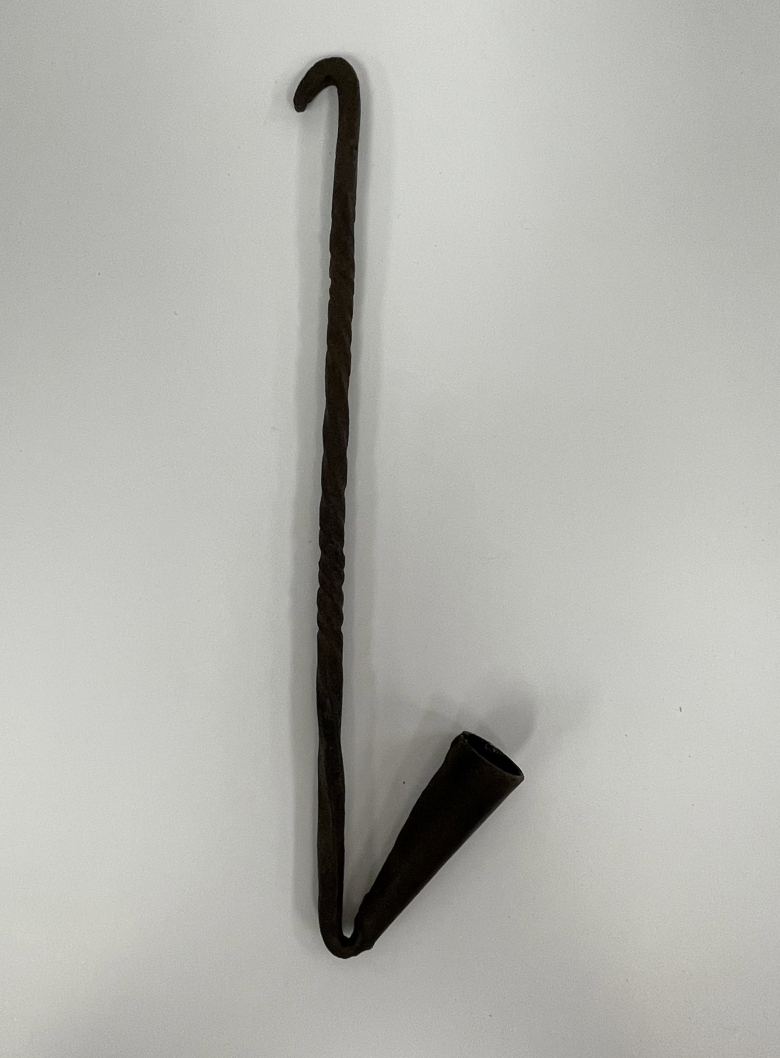 18TH C IRON HANG CANDLE HOLDER~ LOOM LIGHT (1 of 3)