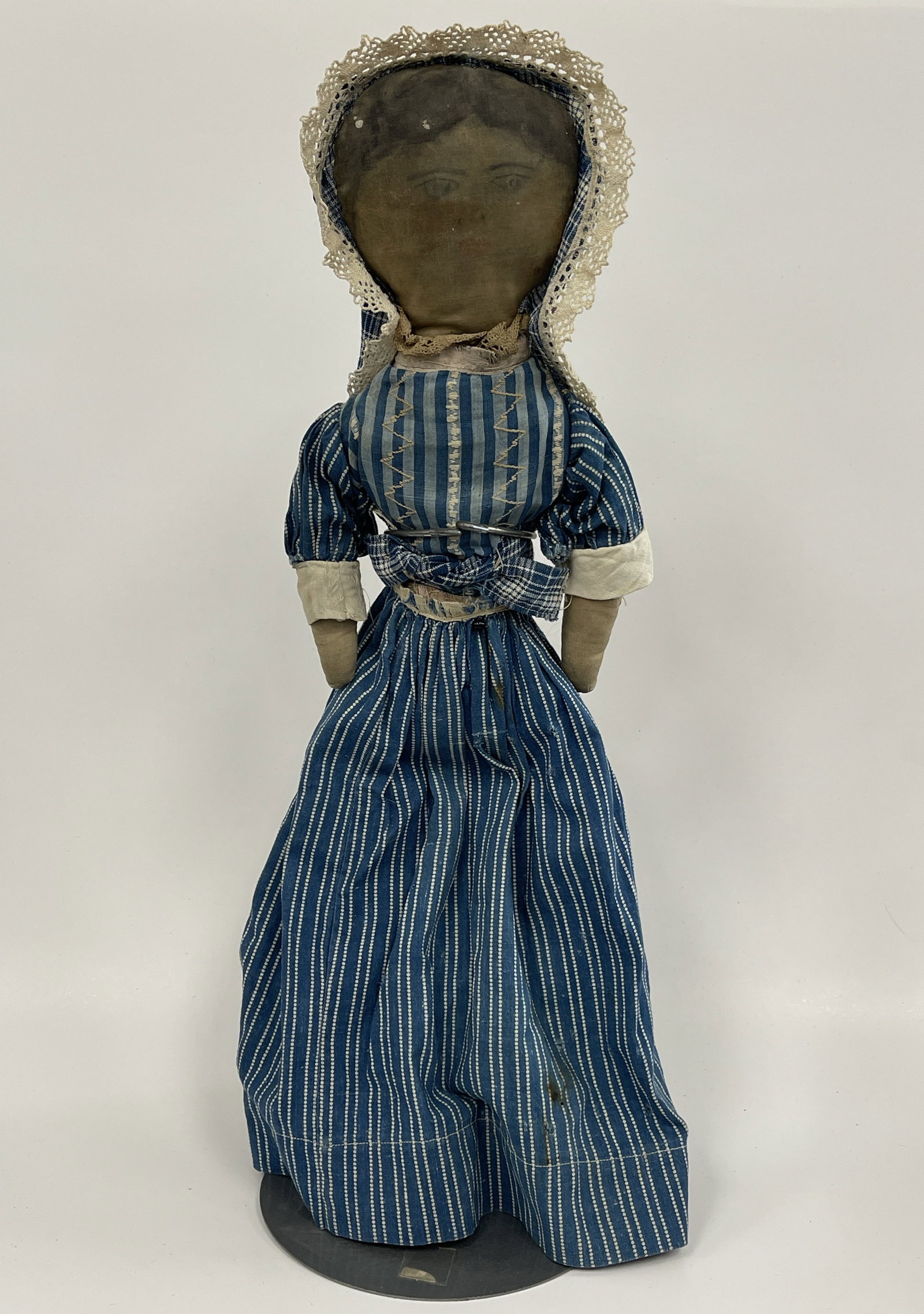 C1880'S 22?? CLOTH DOLL. PROV PAT HATCH COLLECTION (1 of 6)