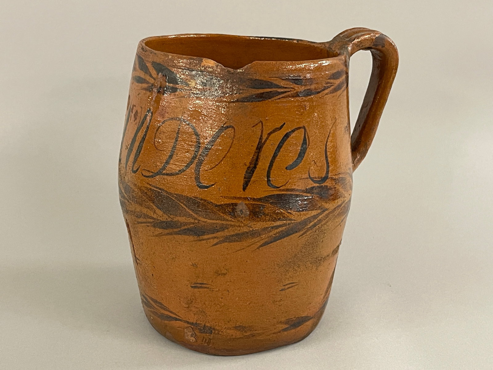 REDWARE TANKARD FOR PITCHER - 2