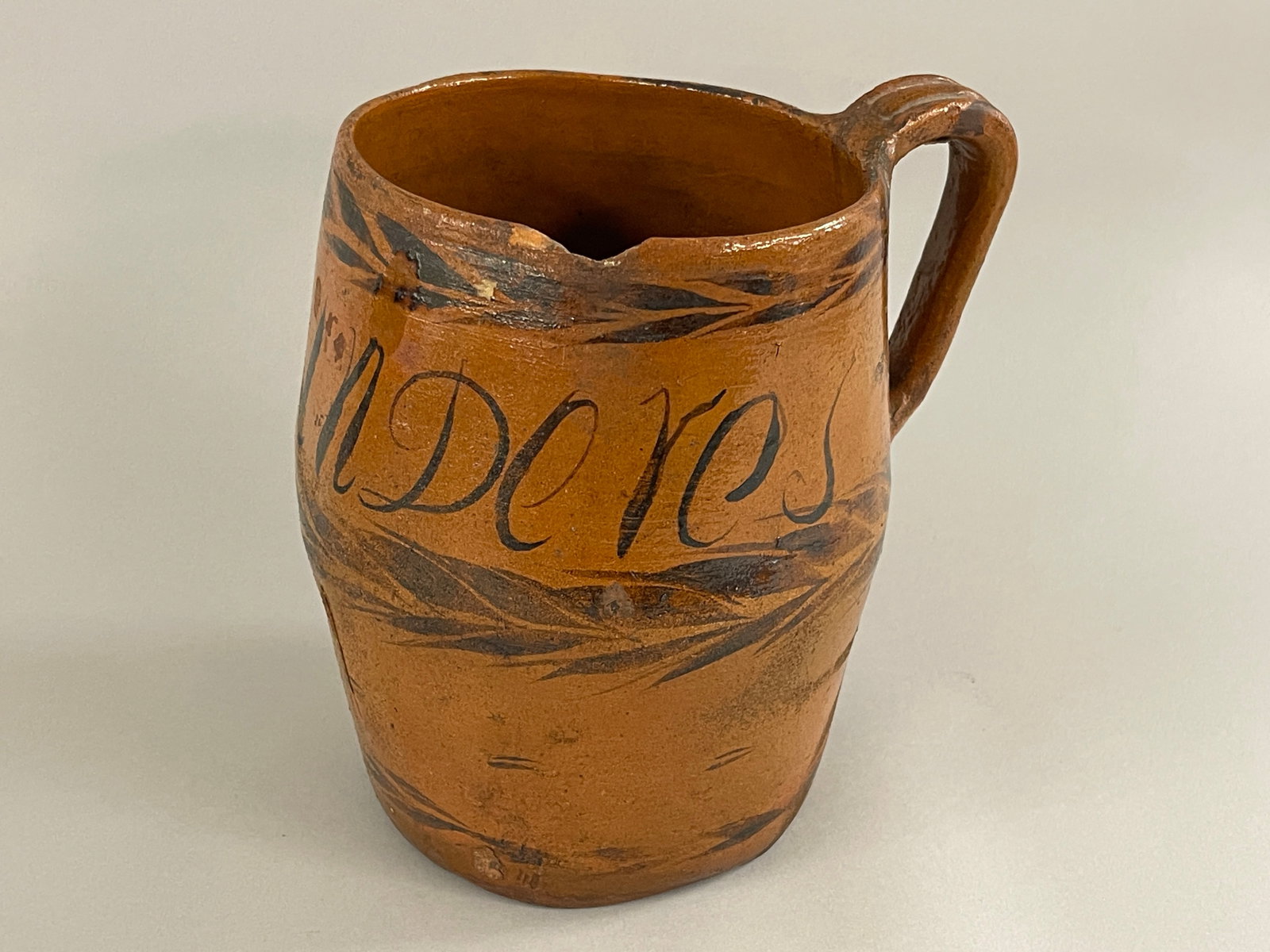 REDWARE TANKARD FOR PITCHER - 3