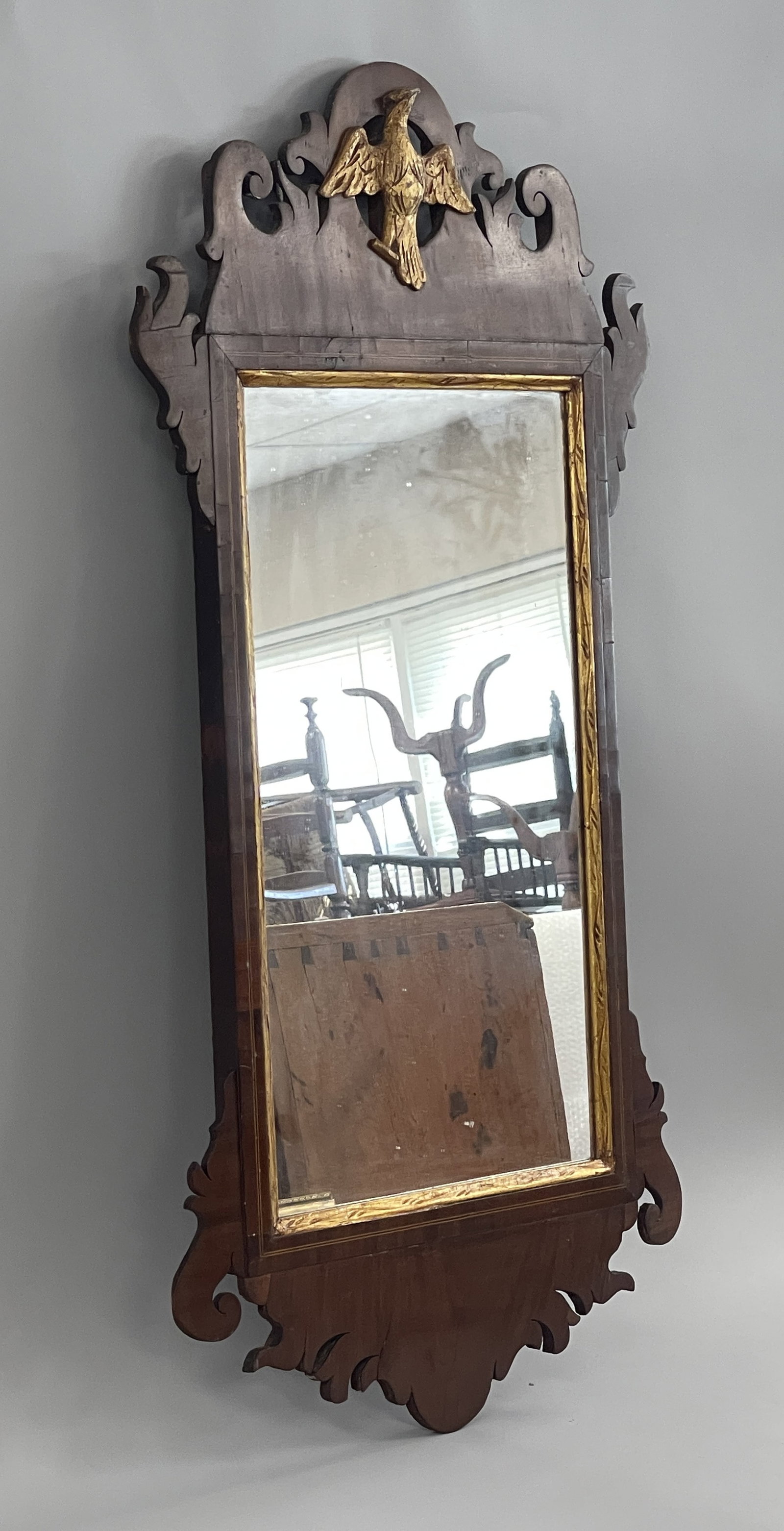CHIPPENDALE MIRROR WITH EAGLE - 5