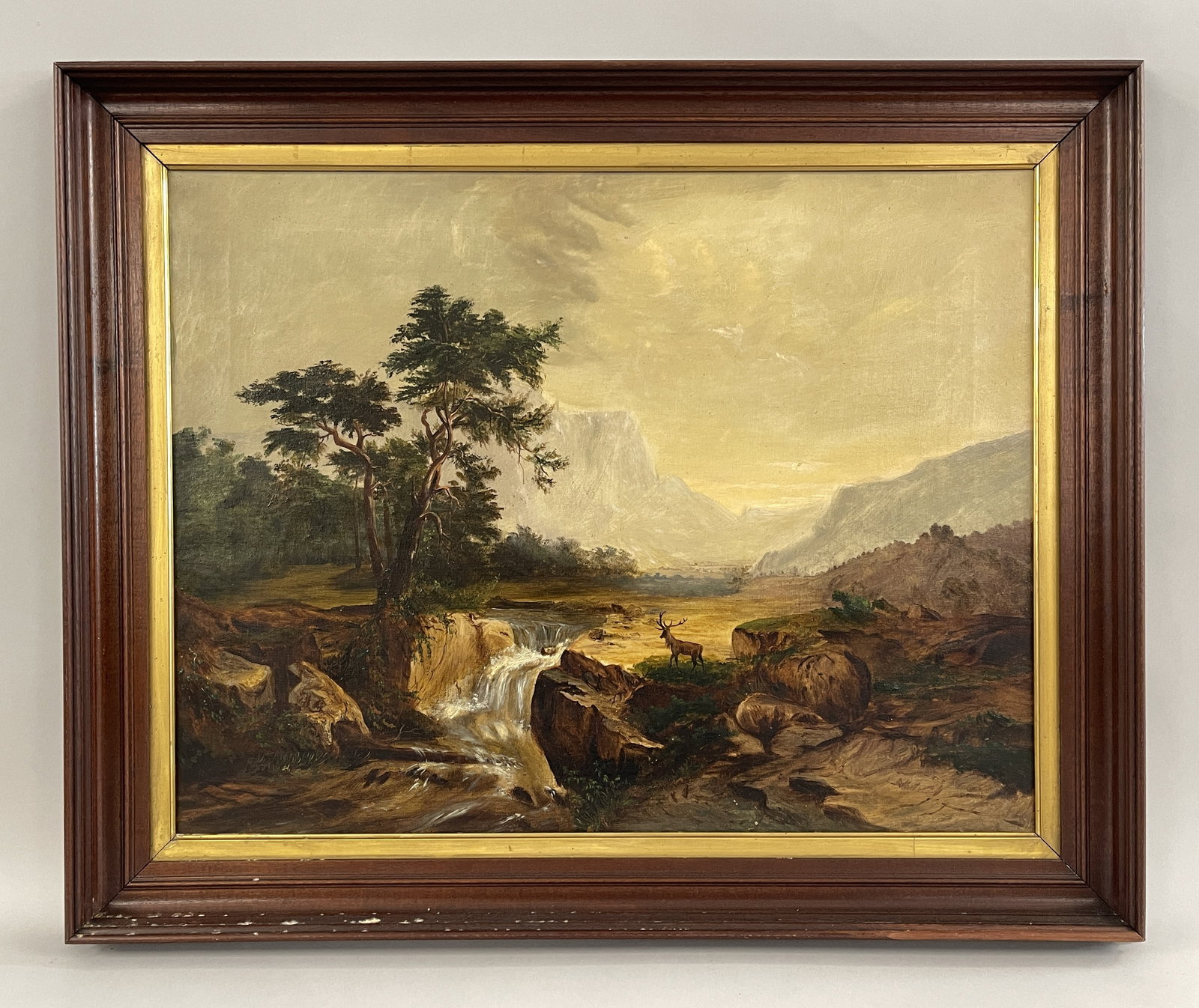 O/C PAINTING OF AN ELK NEAR THE RIVER (1 of 3)