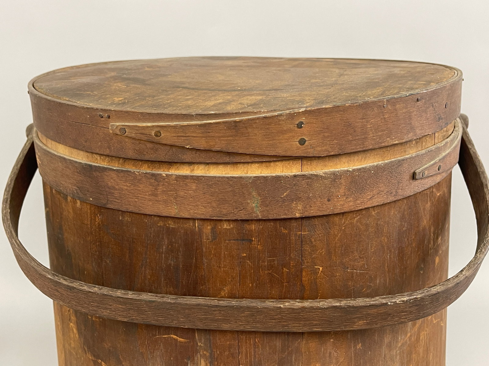19TH C X-LG FIRKIN SIGNED ON LID RAYMOND NOYES (1 of 3)