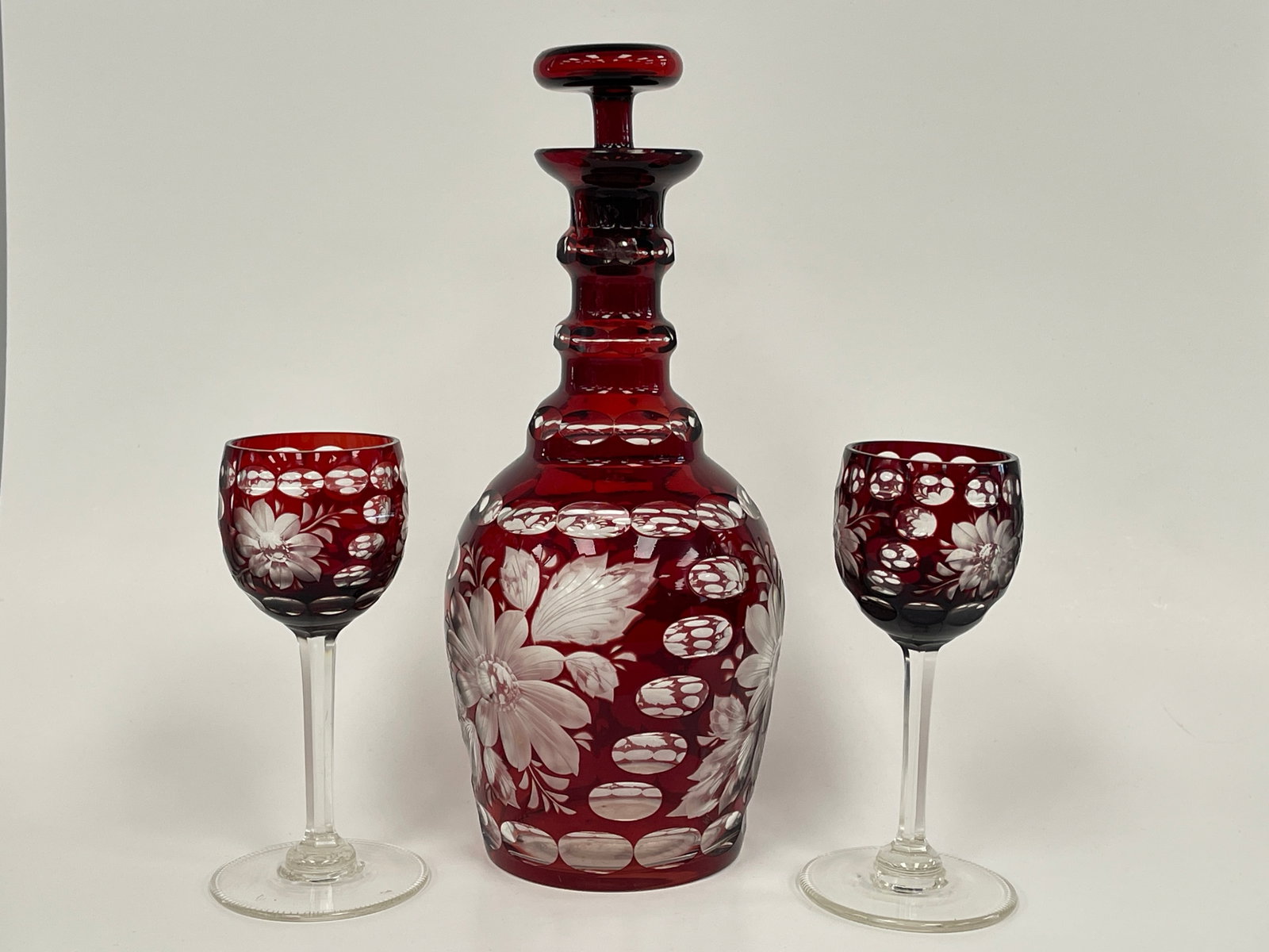 1880'S BOHEMIAN RUBY RED CUT TO CLEAR (1 of 3)