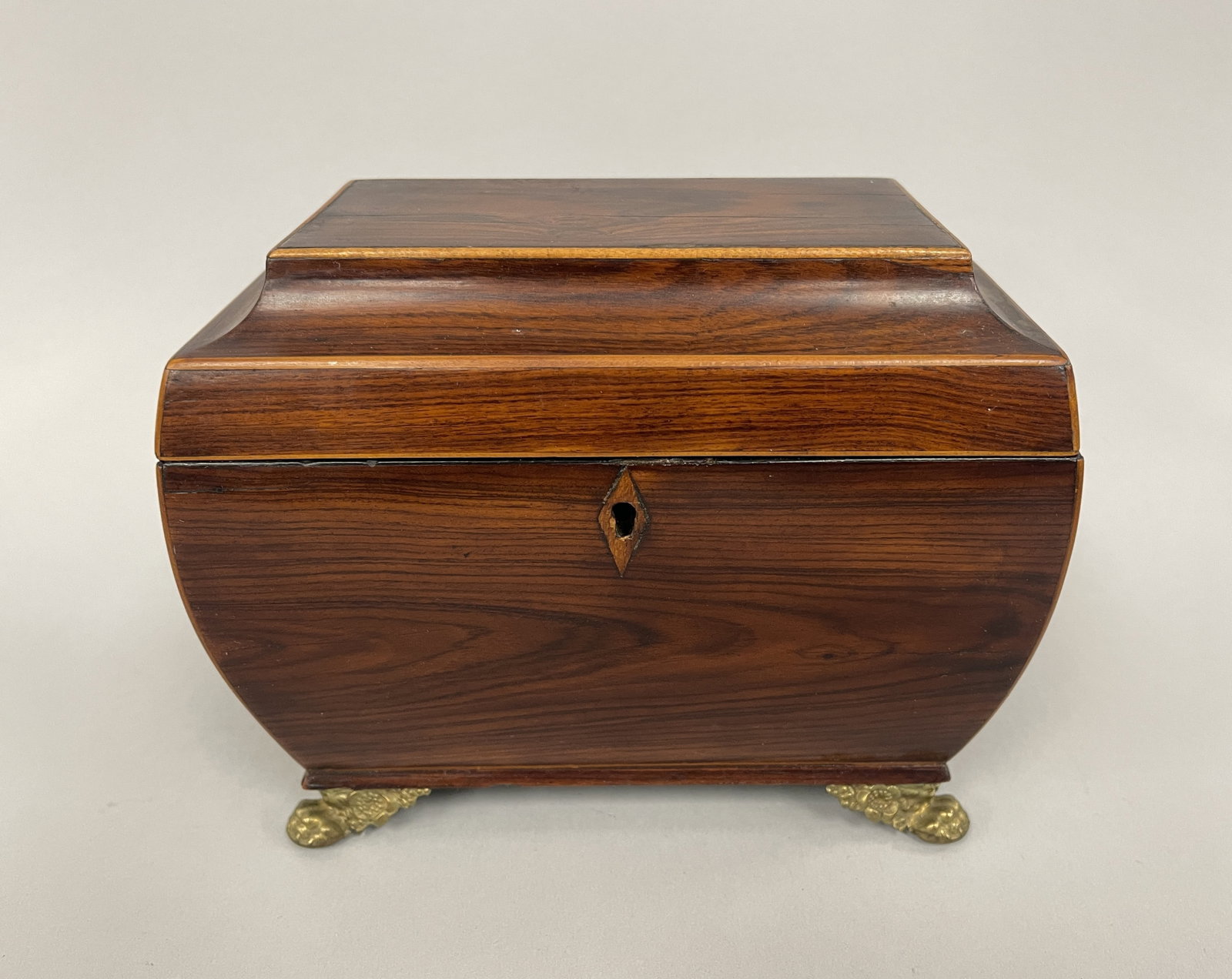 19TH C ROSEWOOD TEA CADDY (1 of 7)