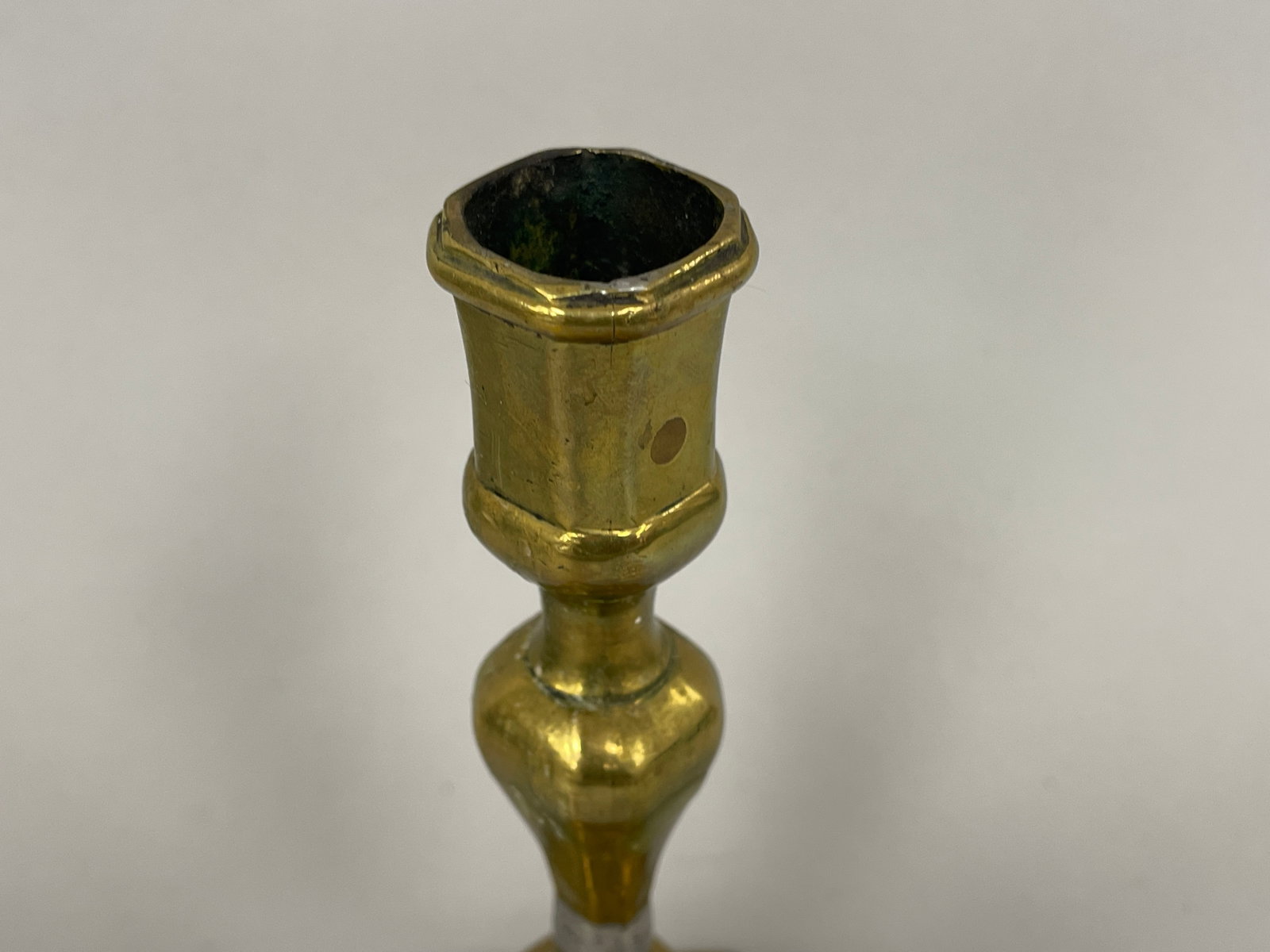 MID 18TH CENTURY BRASS CANDLESTICK - 2