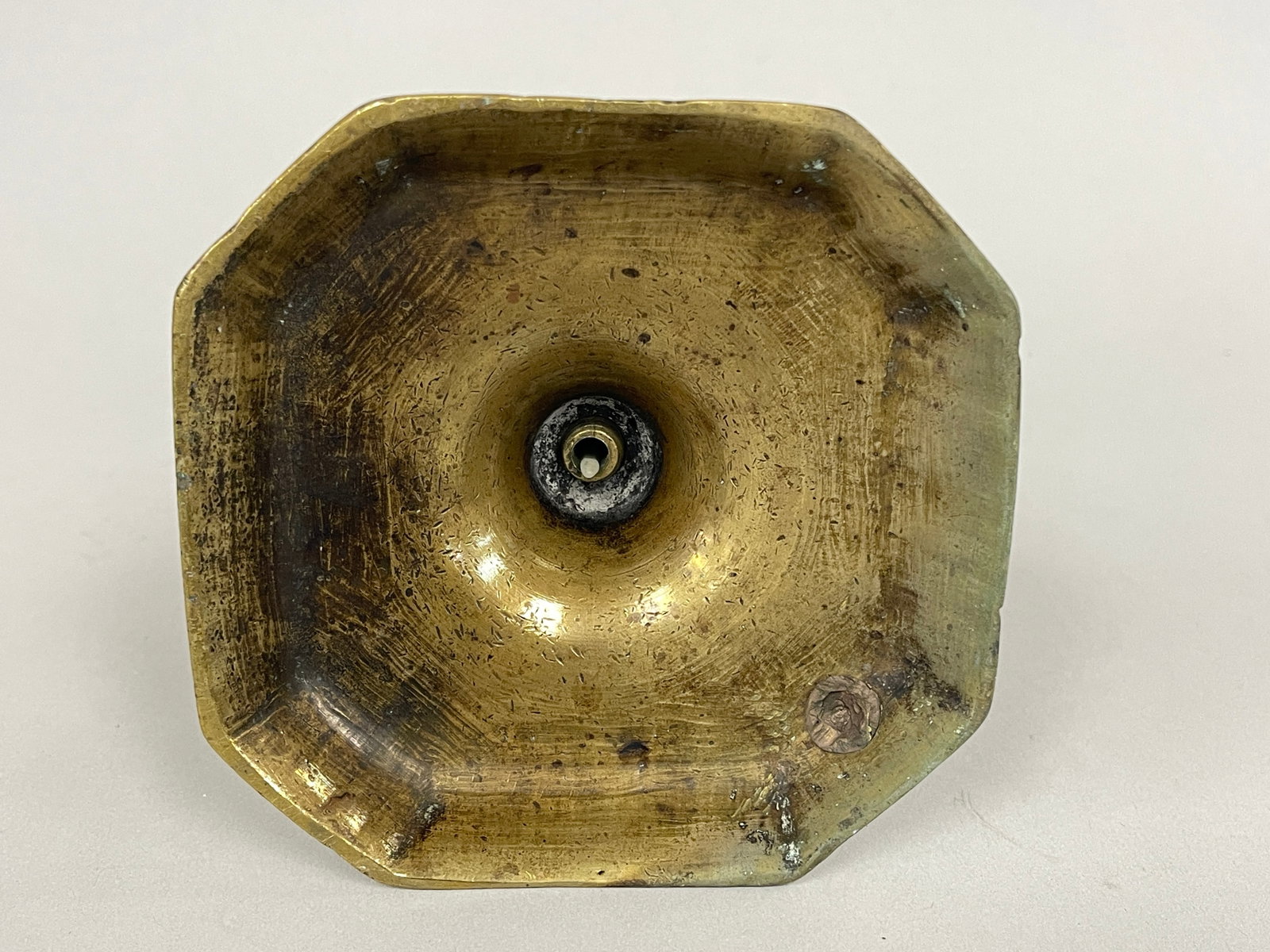 MID 18TH CENTURY BRASS CANDLESTICK - 4