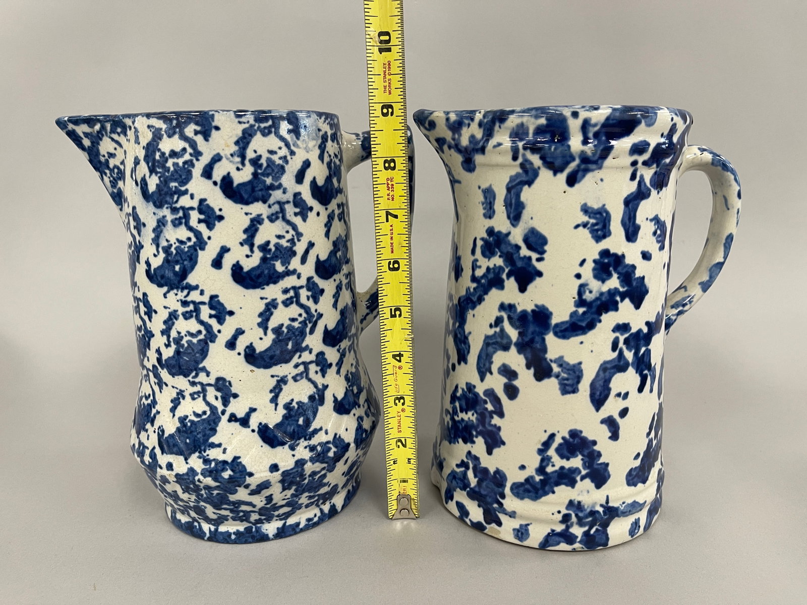 TWO SPONGEWARE PITCHERS - 7