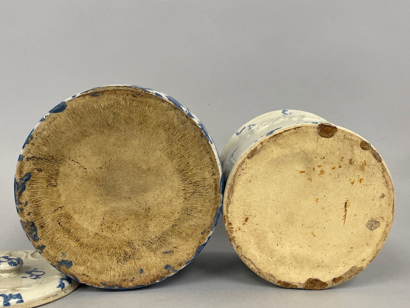 TWO SPONGEWARE ITEMS , OPEN BUTTER CROCK - 4