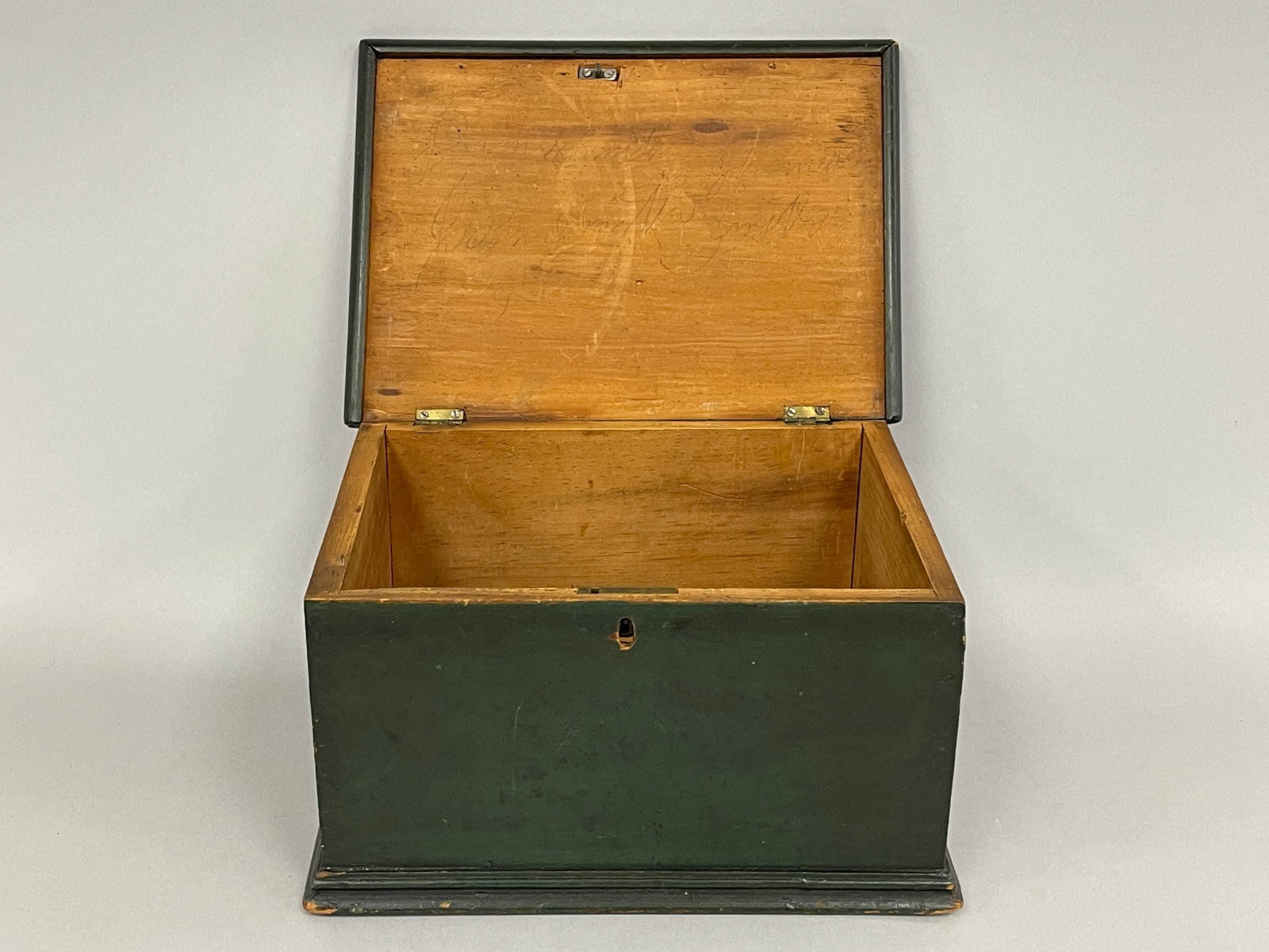 SMALL PAINTED DOCUMENT BOX LIFT TOP - 4