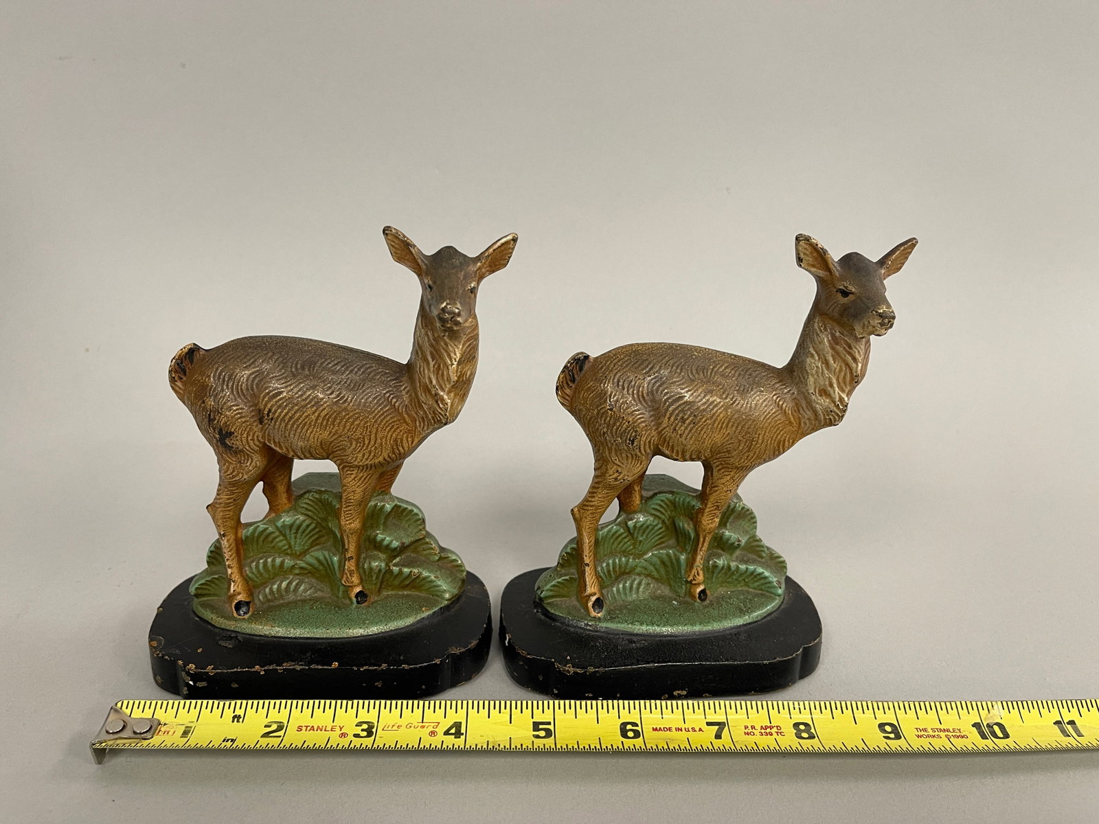COLD PAINTED CAST IRON DEER BOOKENDS - 4