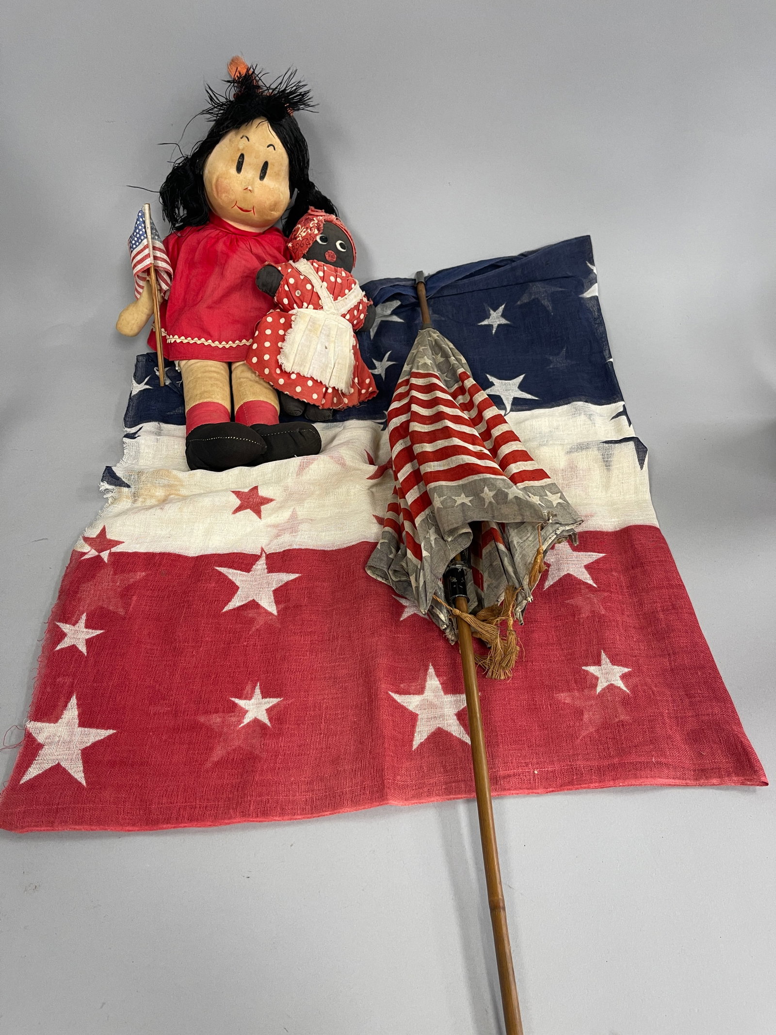 DOLLS AMERICAN LARGE DOLL 15" LINEN CLOTH: DOLLS AMERICAN LARGE DOLL 15" LINEN CLOTH 23" X 67" TABLE RUNNER SIZE