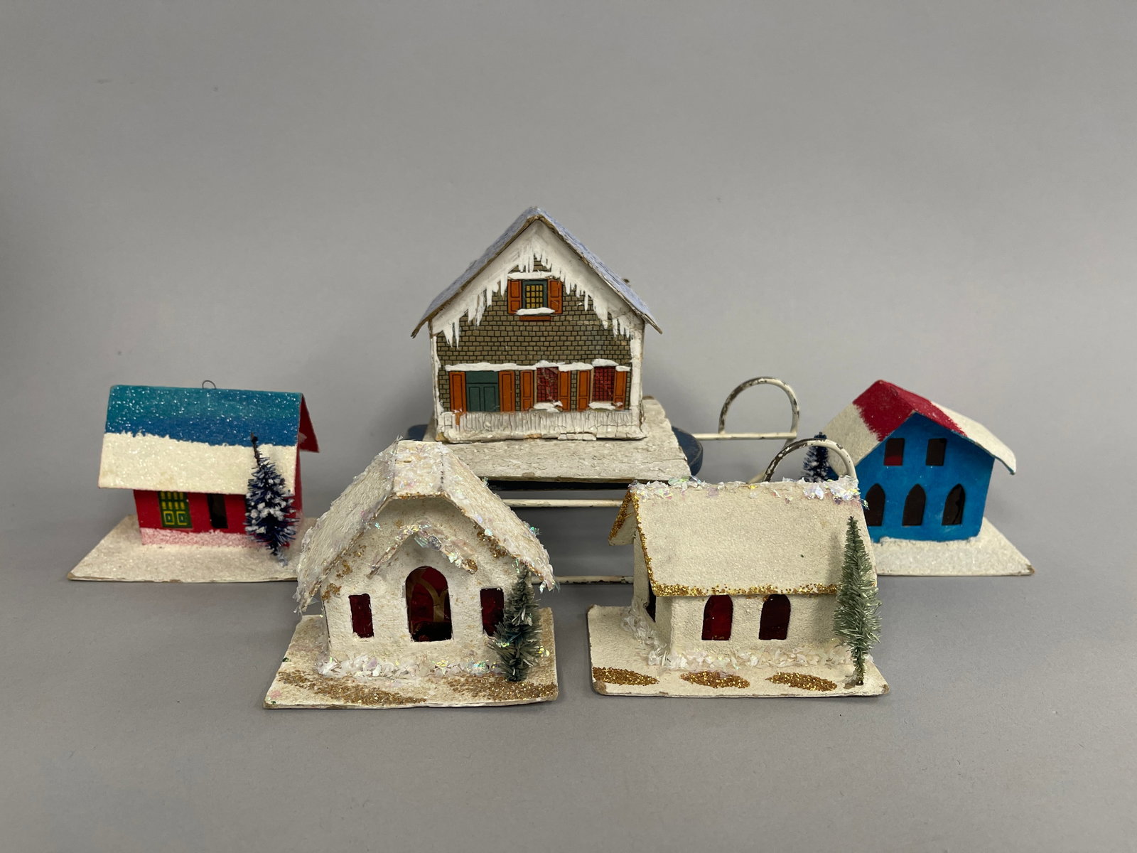 GROUPING OF CARDBOARD CHRISTMAS HOUSES (1 of 3)