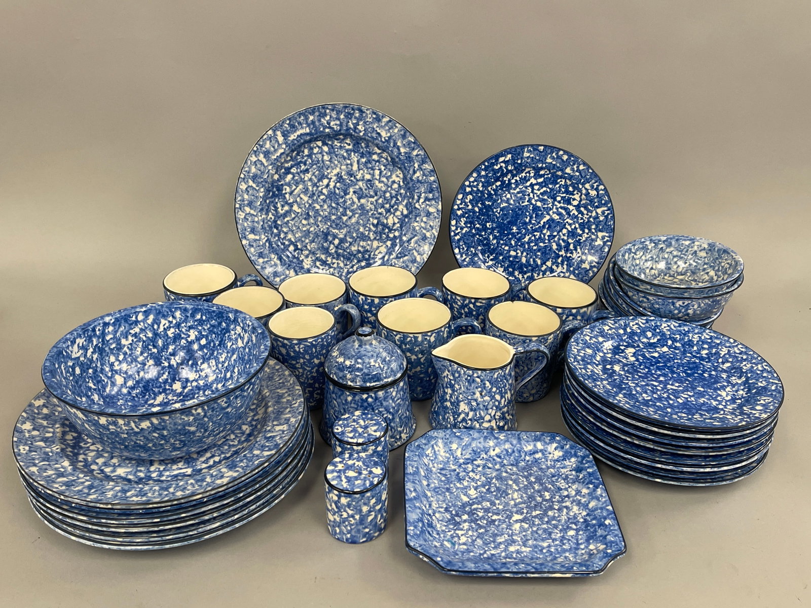 COLLECTION OF BLUE SPONGEWARE BY STANGL (1 of 4)