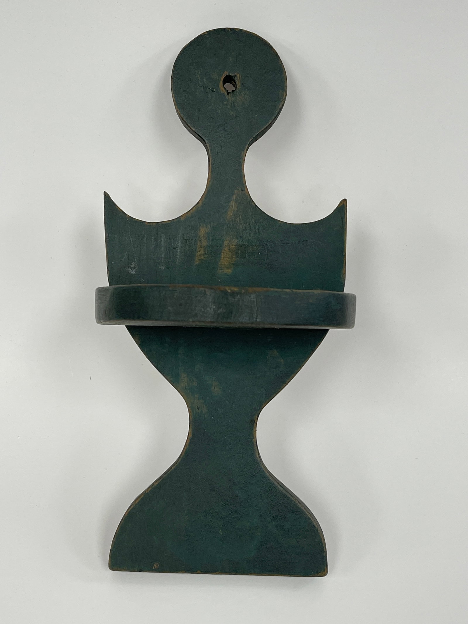 INTERESTING WOODEN CANDLE SHELF IN OLD PAINT (1 of 5)