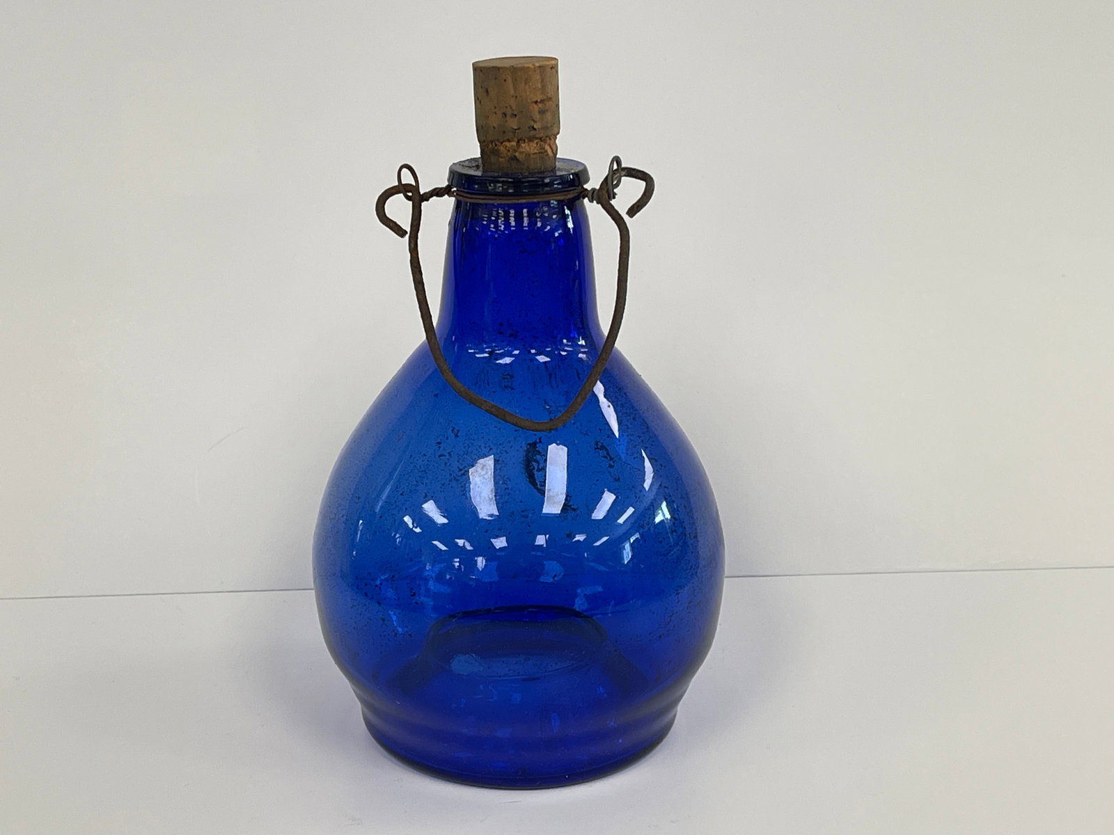 EARLY BLOWN GLASS COBALT FLY CATCHER (1 of 3)