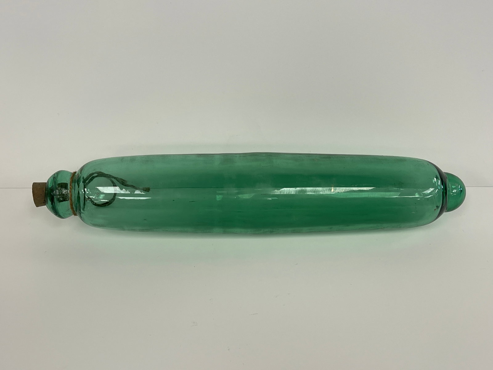 BLOWN BOTTLE - GREEN GLASS PASTRY ROLLER (1 of 4)