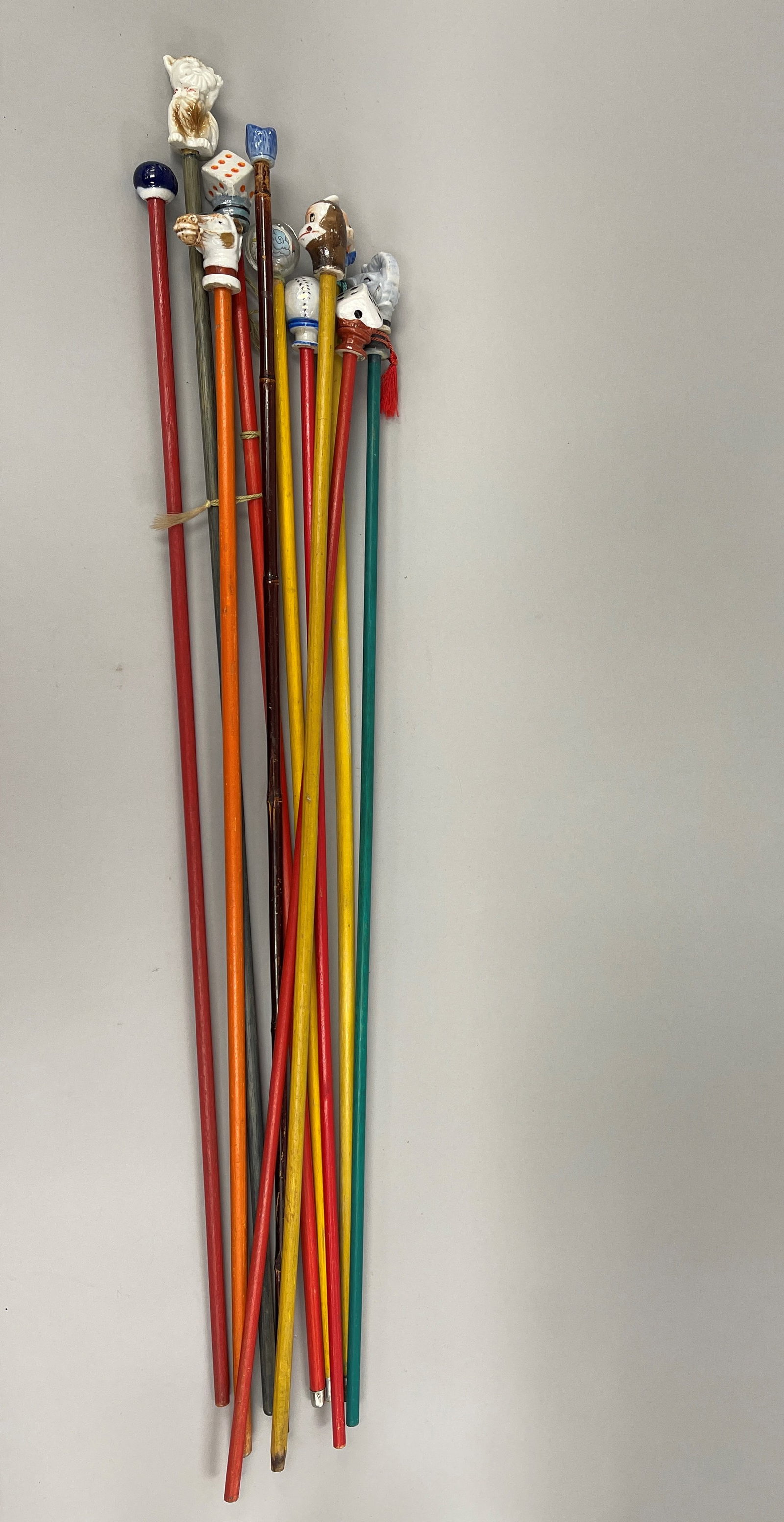 GROUPING OF RARE CARNIVAL CANES: GROUPING OF RARE CARNIVAL CANES DICE, ANIMALS, ETC 26"-36"