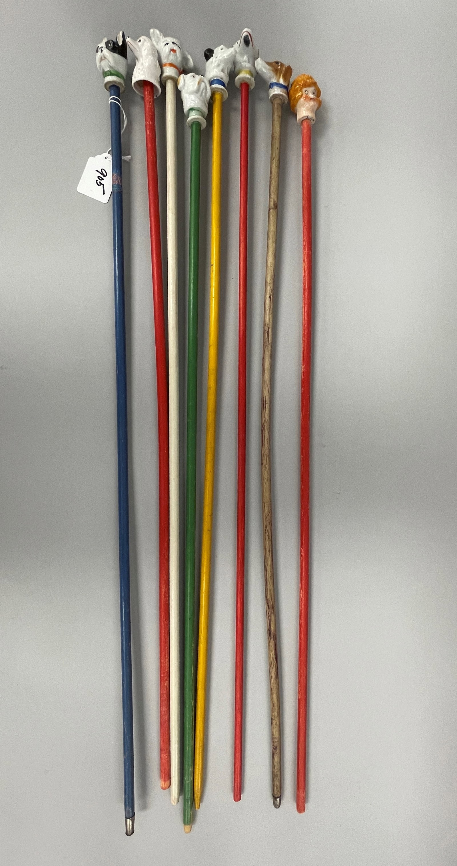 RARE GROUPING OF CARNIVAL CANES ALL DOGS: RARE GROUPING OF CARNIVAL CANES ALL DOGS