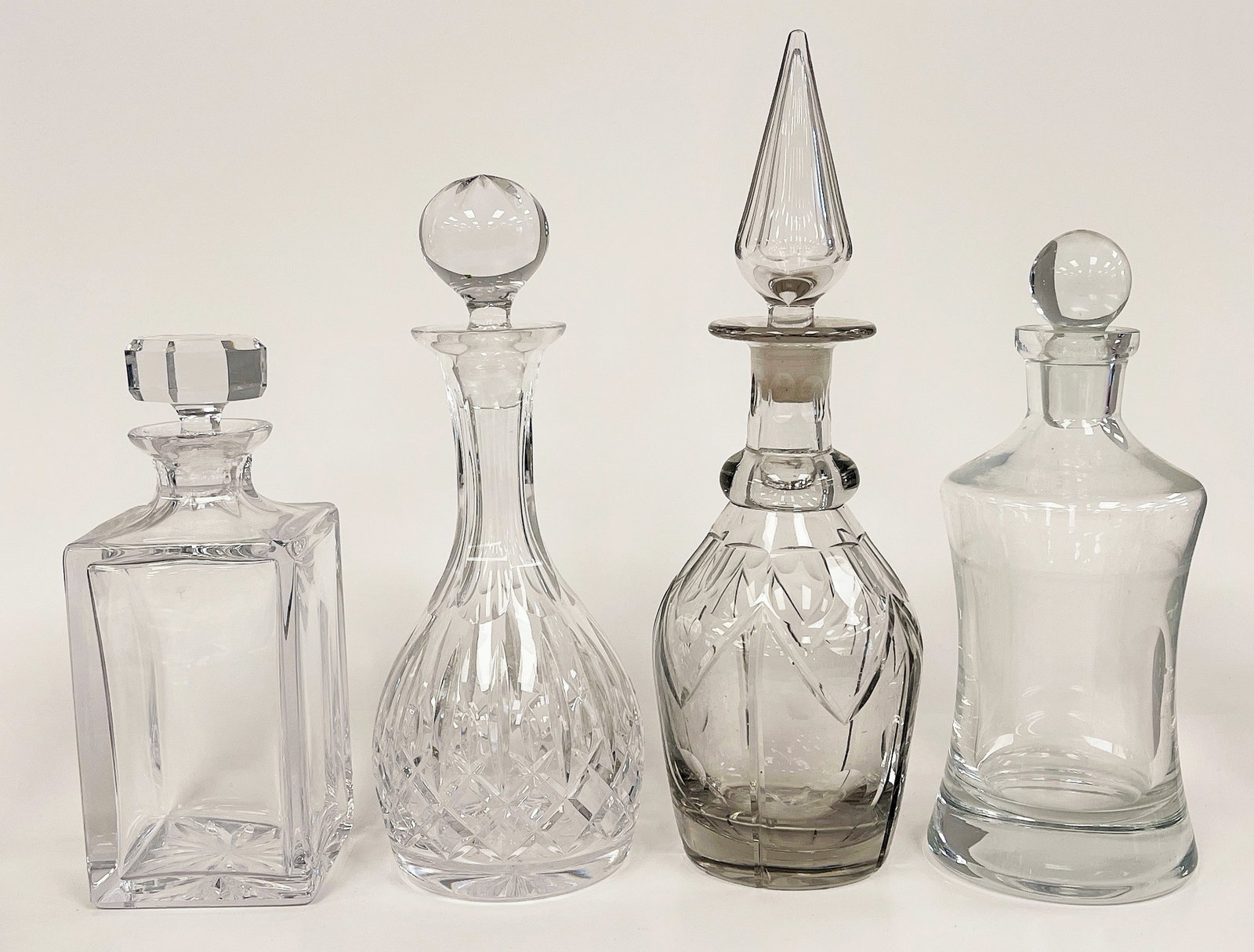 GROUPING OF FOUR HIGH QUALITY LEAD CRYSTAL DECANTERS (1 of 4)