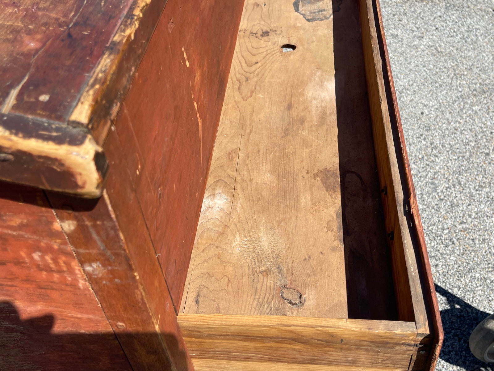 RED PAINTED SLANT FRONT DESK - 7
