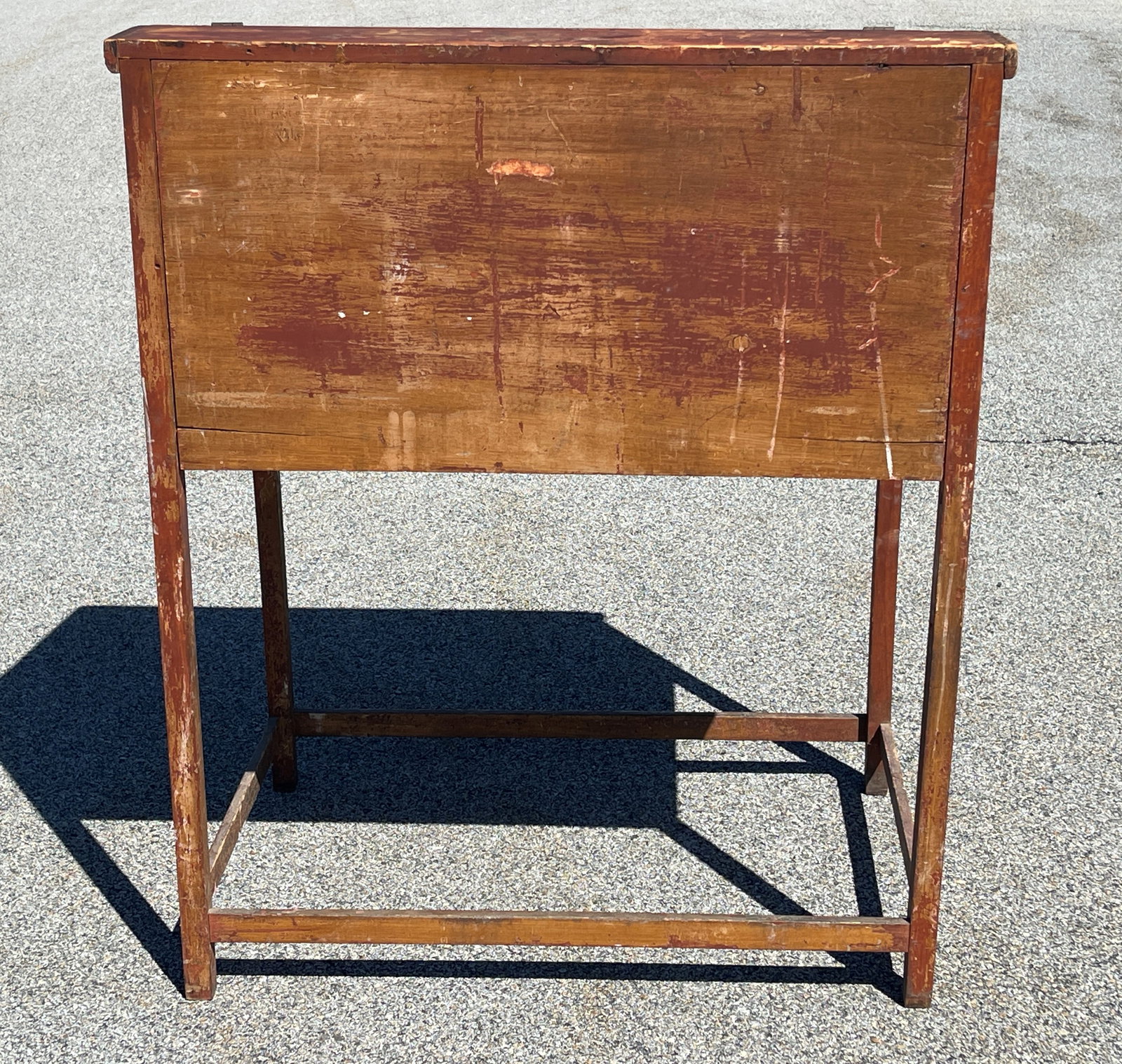RED PAINTED SLANT FRONT DESK - 8