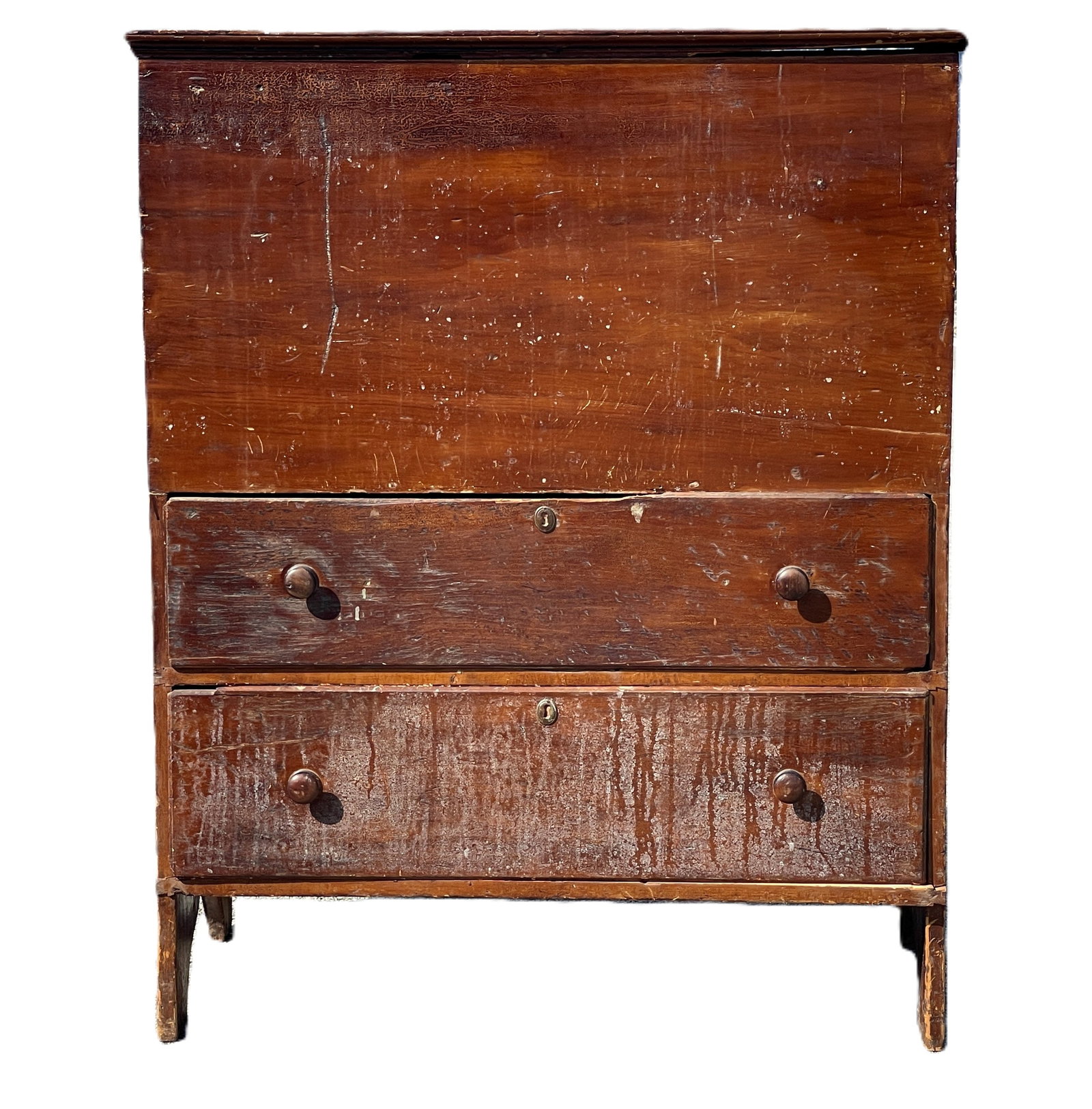 18TH C TWO DRAWER PAINTED BLANKET CHEST (1 of 5)