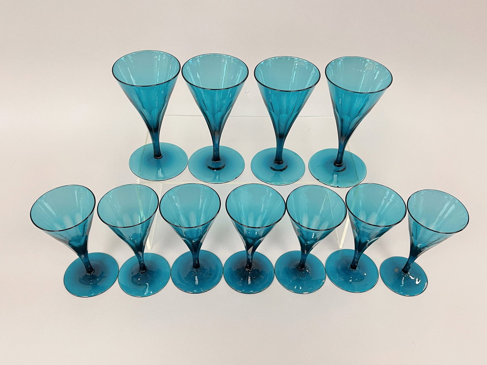 11 BLUE STEMWARE GLASSES - 2