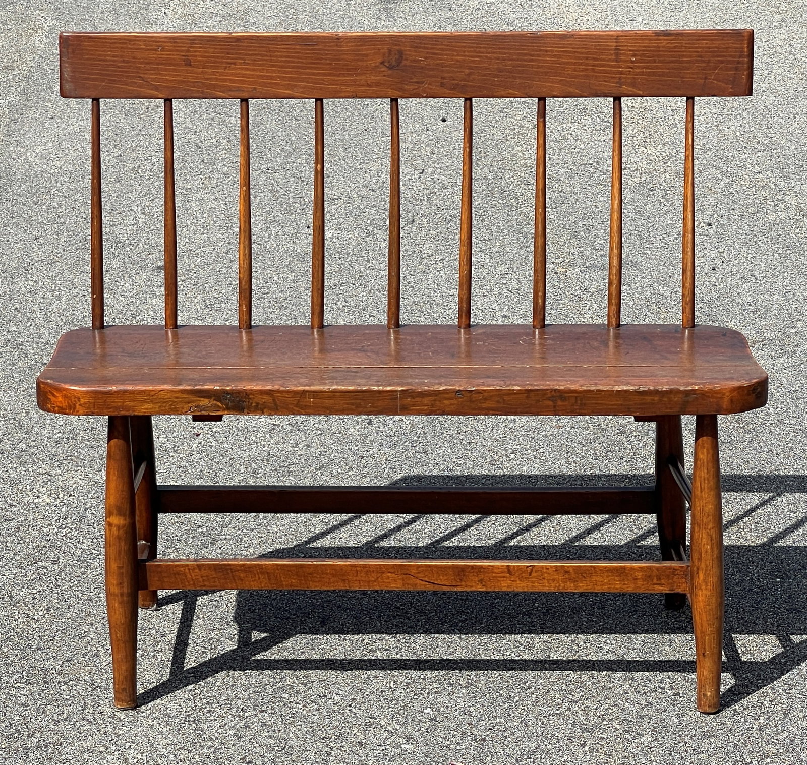 WINDSOR STYLE BENCH , TIGER MAPLE, PINE (1 of 4)